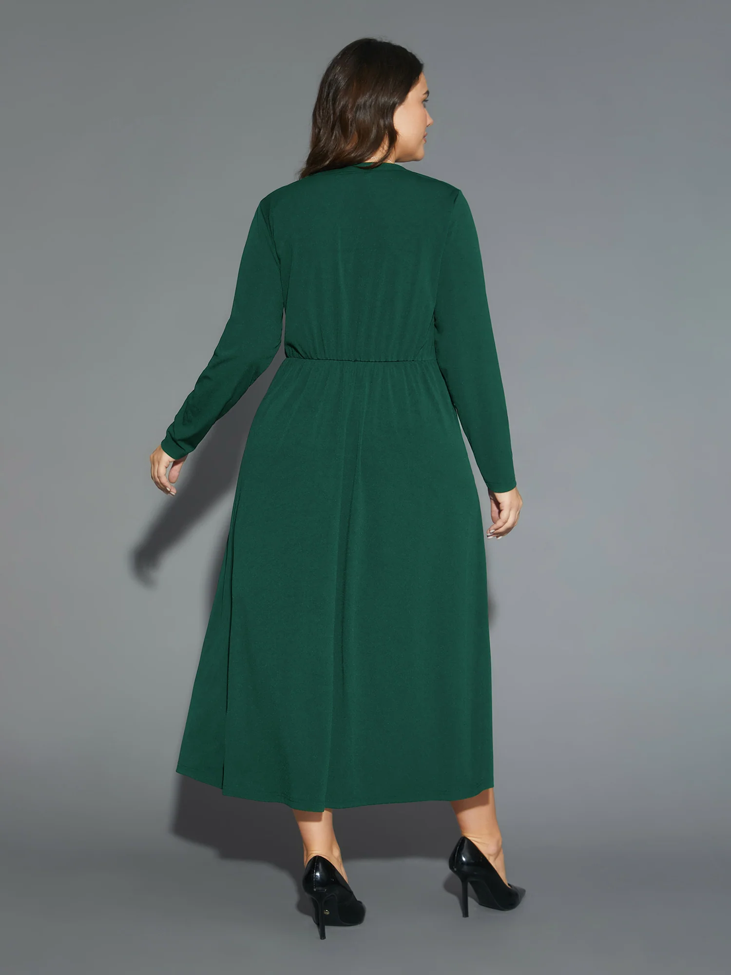 Sequin Patchwork Elastic Waist Midi Dress - Image 11