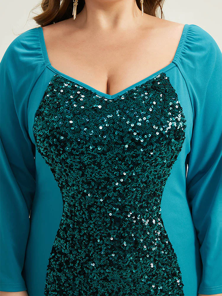Halloween Sequin Patchwork Mermaid Hem Dress - Image 5