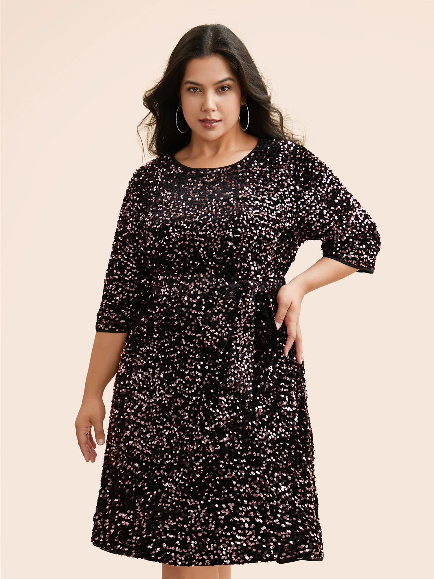 Sequin Round Neck Dress - Image 2