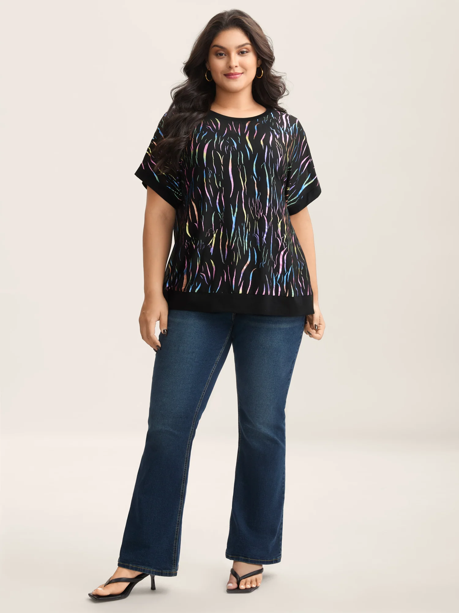 Sequin Silver Gold Round Neck Knit Top - Image 4