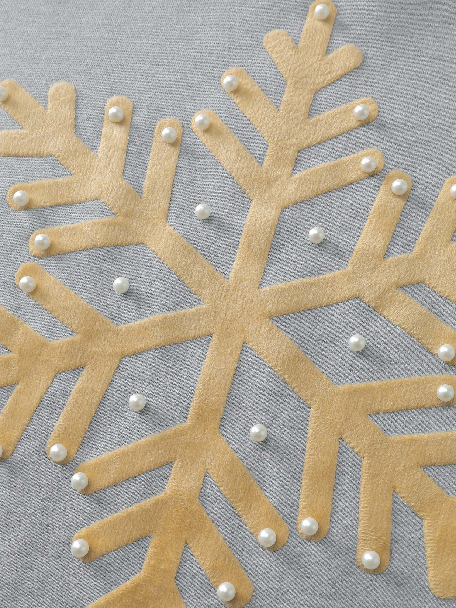 Sequin Snowflake Round Neck Sweatshirt - Image 5