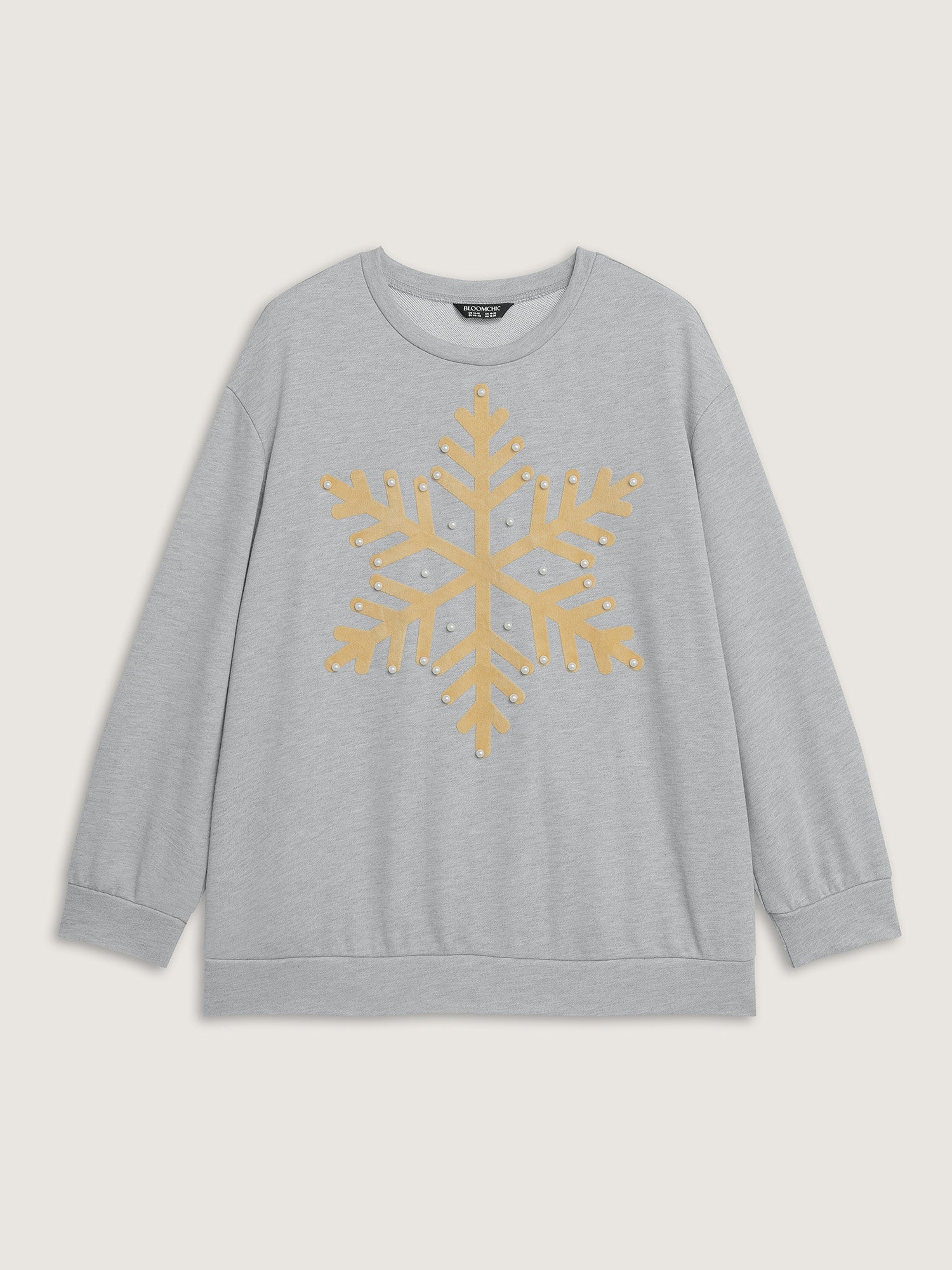 Sequin Snowflake Round Neck Sweatshirt - Image 7