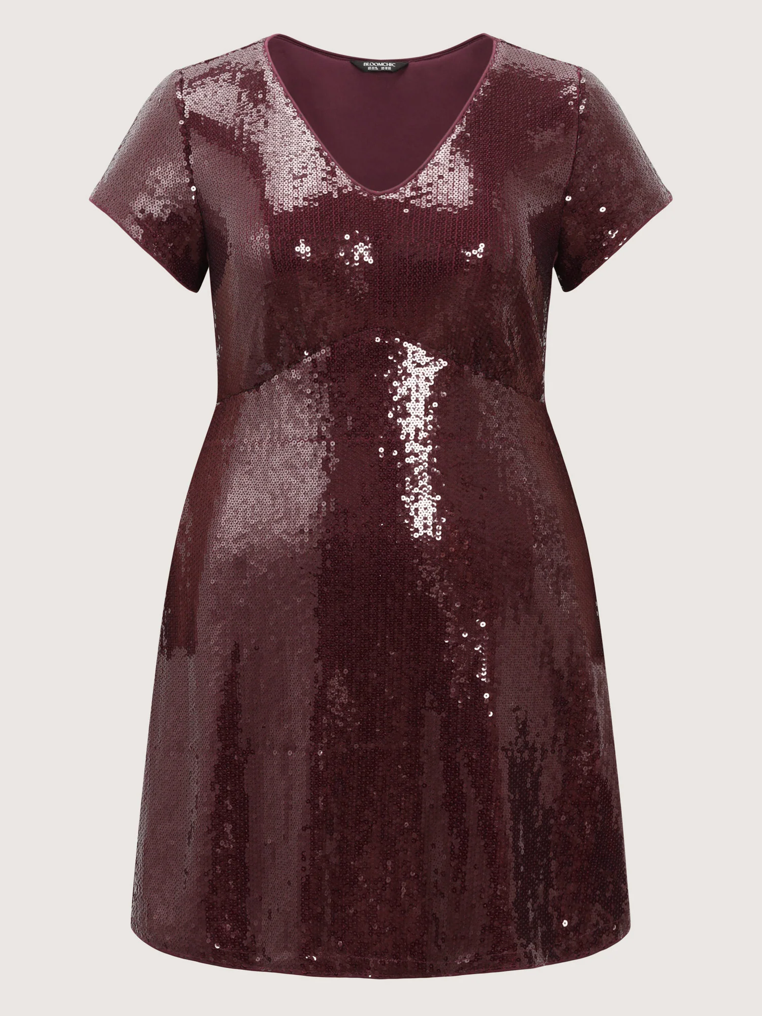 Sequin V Neck Pockets Mini Dress - Image 7