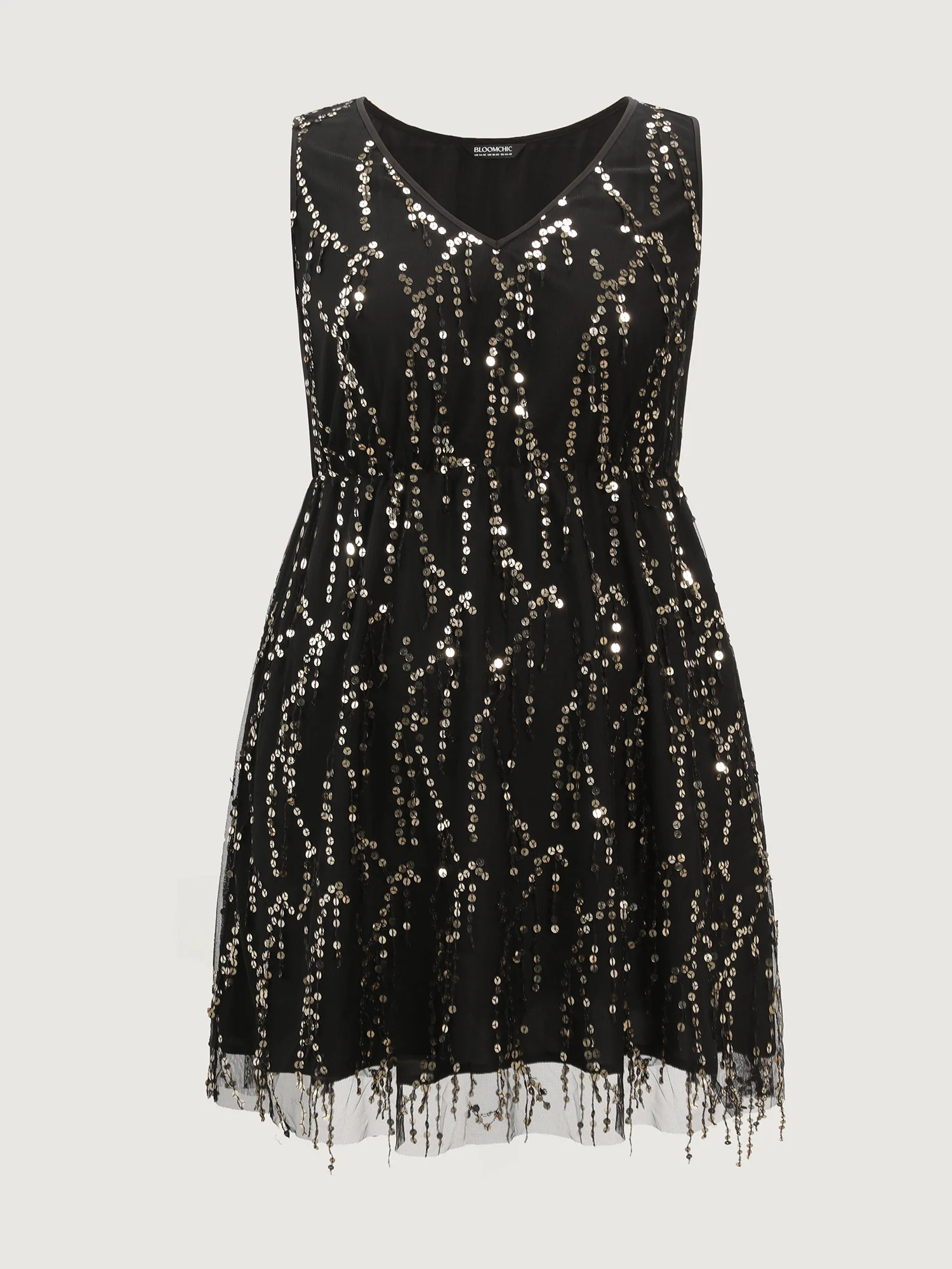 Sequin V-Neck Sleeveless Mini Dress - Image 7