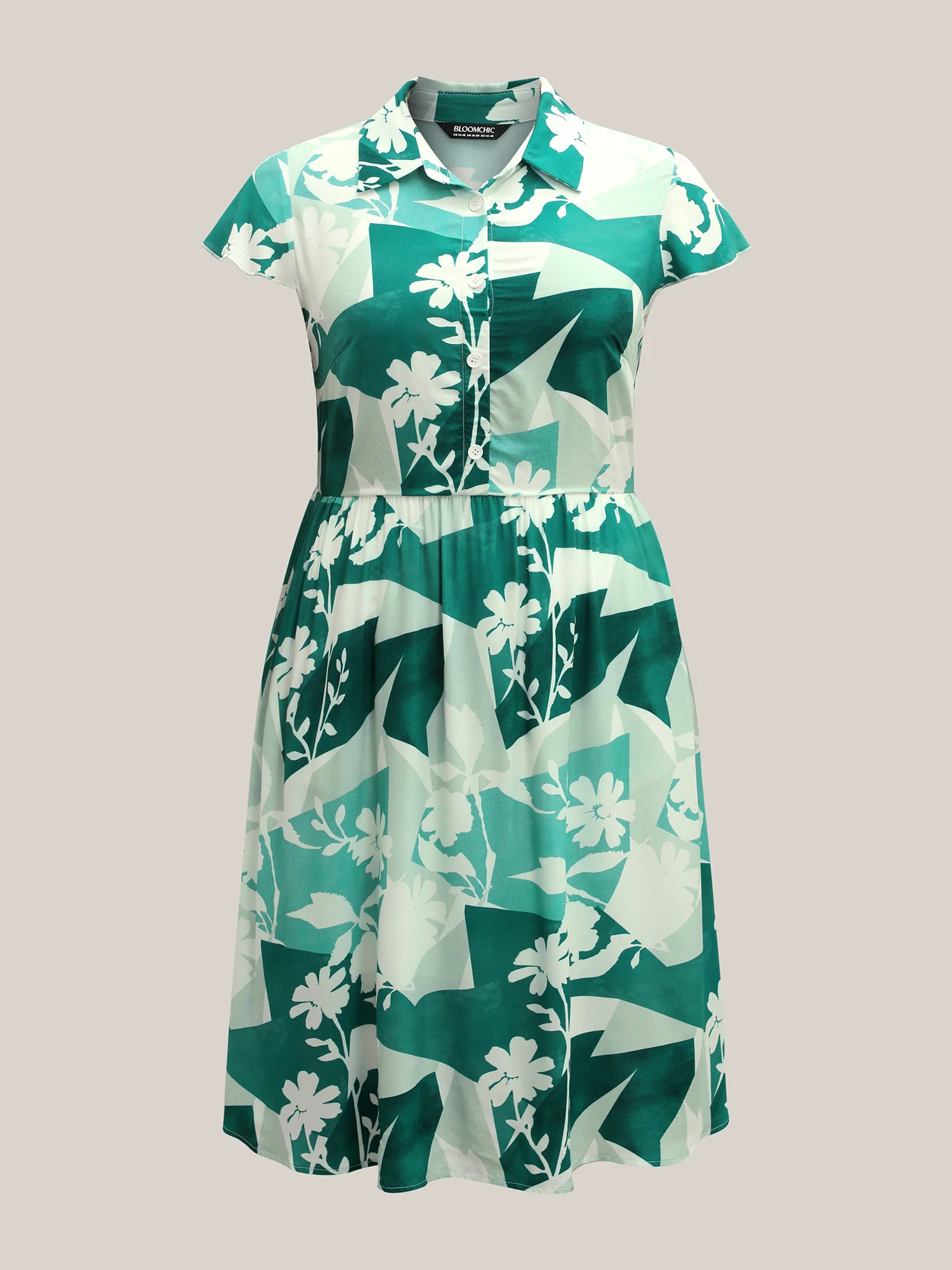Serene Floral Print Pockets Midi Dress - Image 5