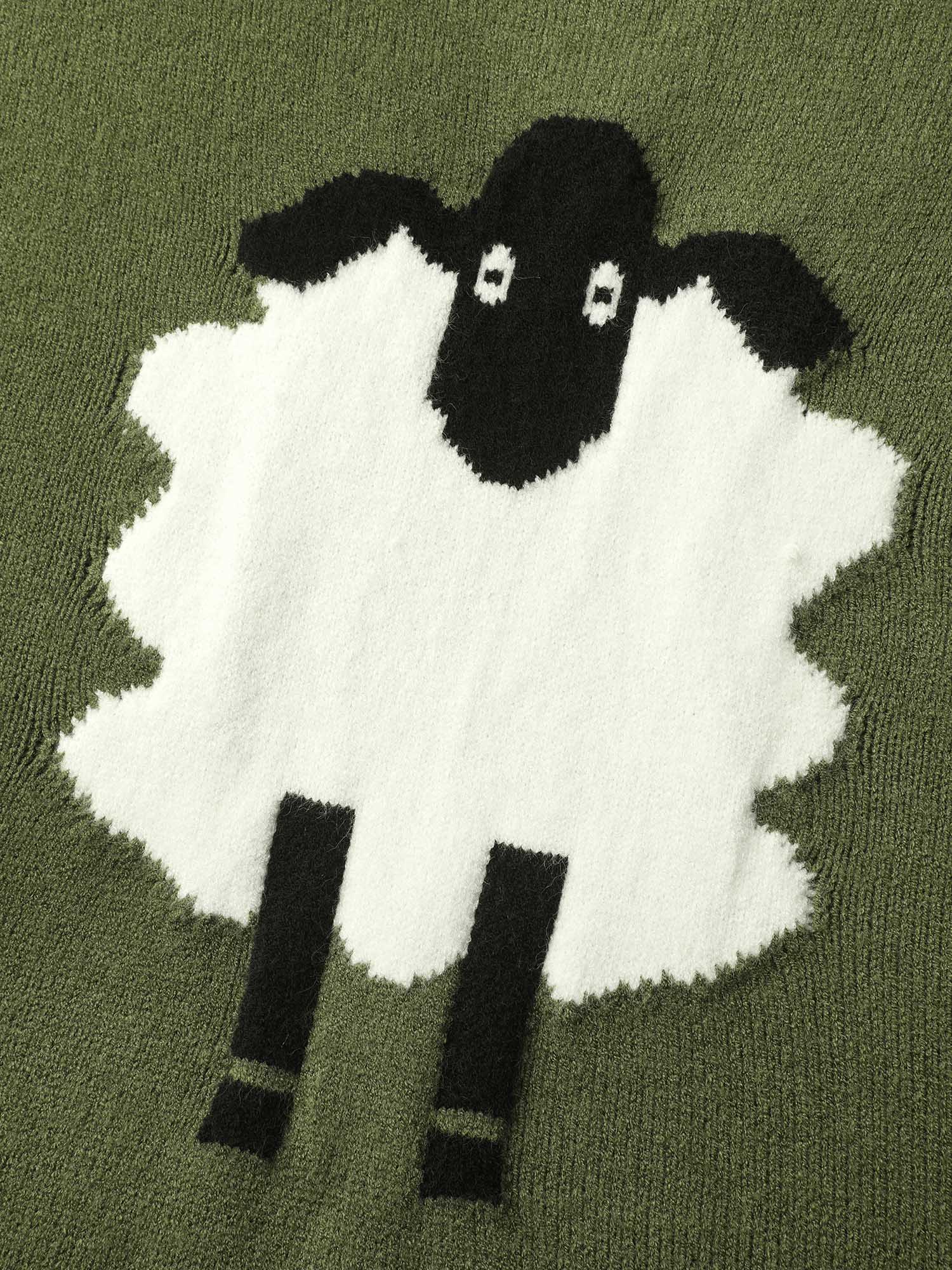Sheep Pattern Balloon Sleeve Pullover - Image 5