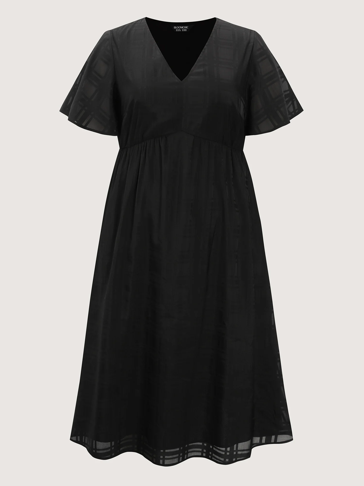 Sheer A-Line Flared Sleeve Midi Dress - Image 7