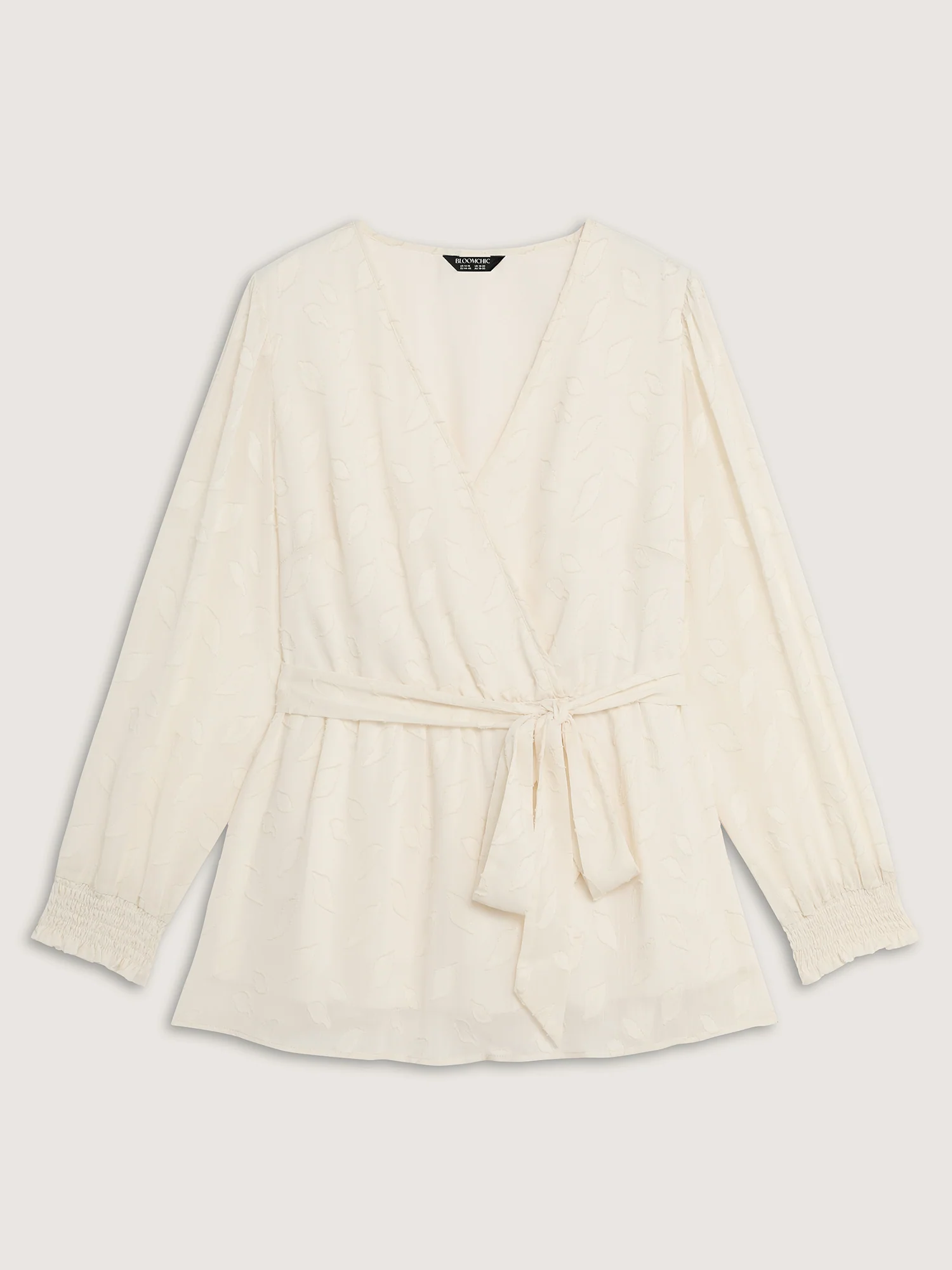 Sheer Chiffon Textured Waist-Tie Blouse - Image 7