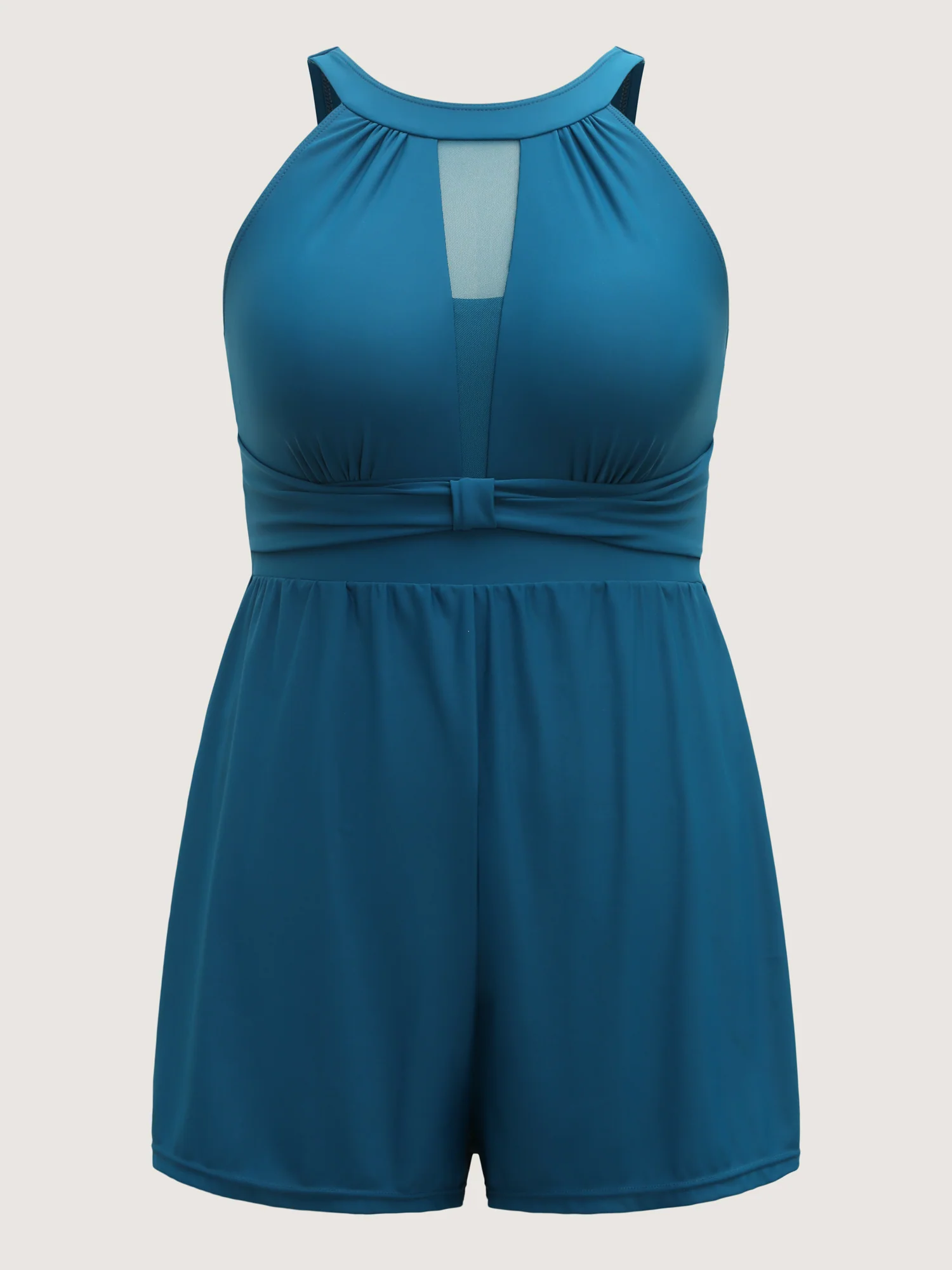 Sheer Cut-Out Collar One-Piece Swimsuit - Image 8