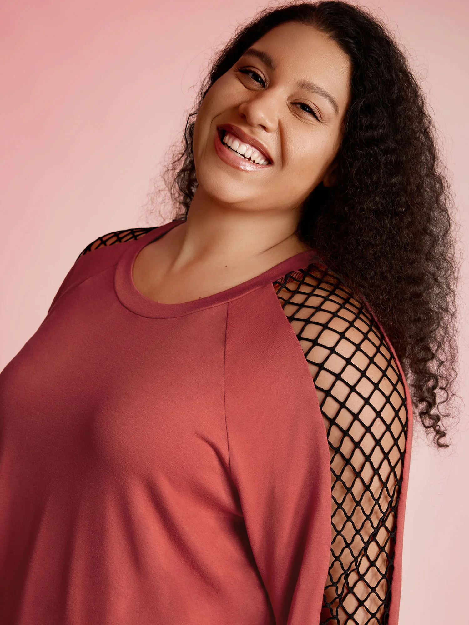 Sheer Cut-Out Sleeve Relaxed-Fit Sweatshirt - Image 2