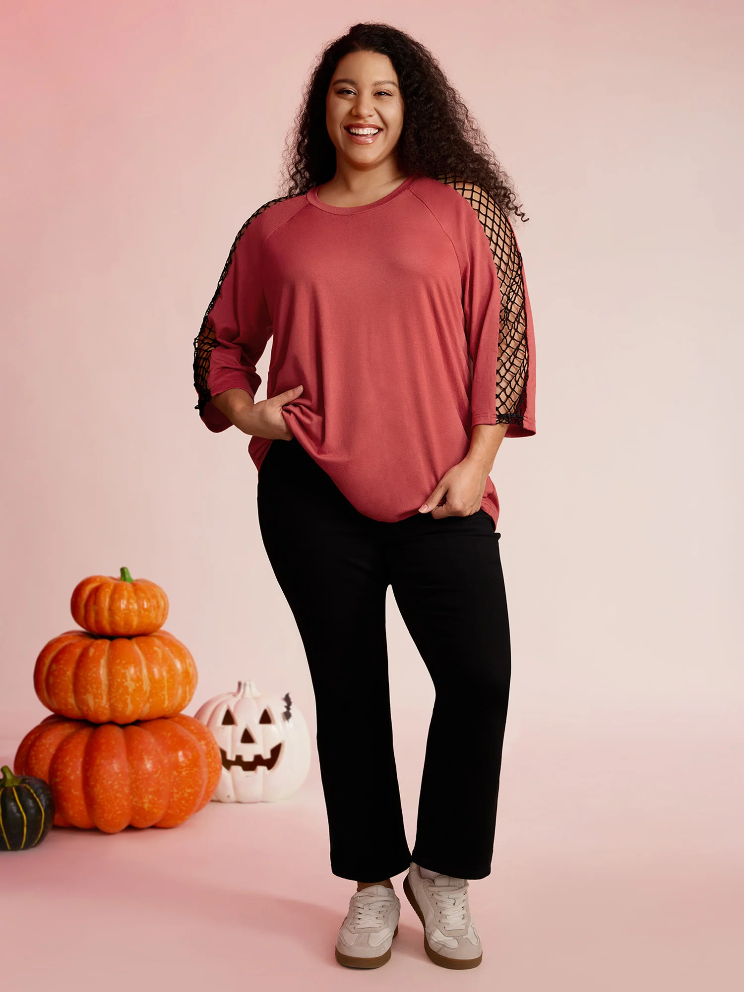 Sheer Cut-Out Sleeve Relaxed-Fit Sweatshirt - Image 3