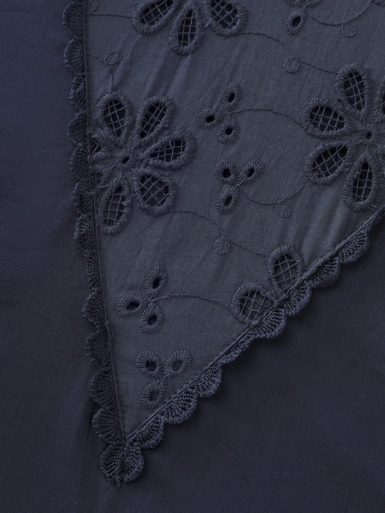 Cotton Sheer Floral Cut-Out Embroidered Blouse - Image 5