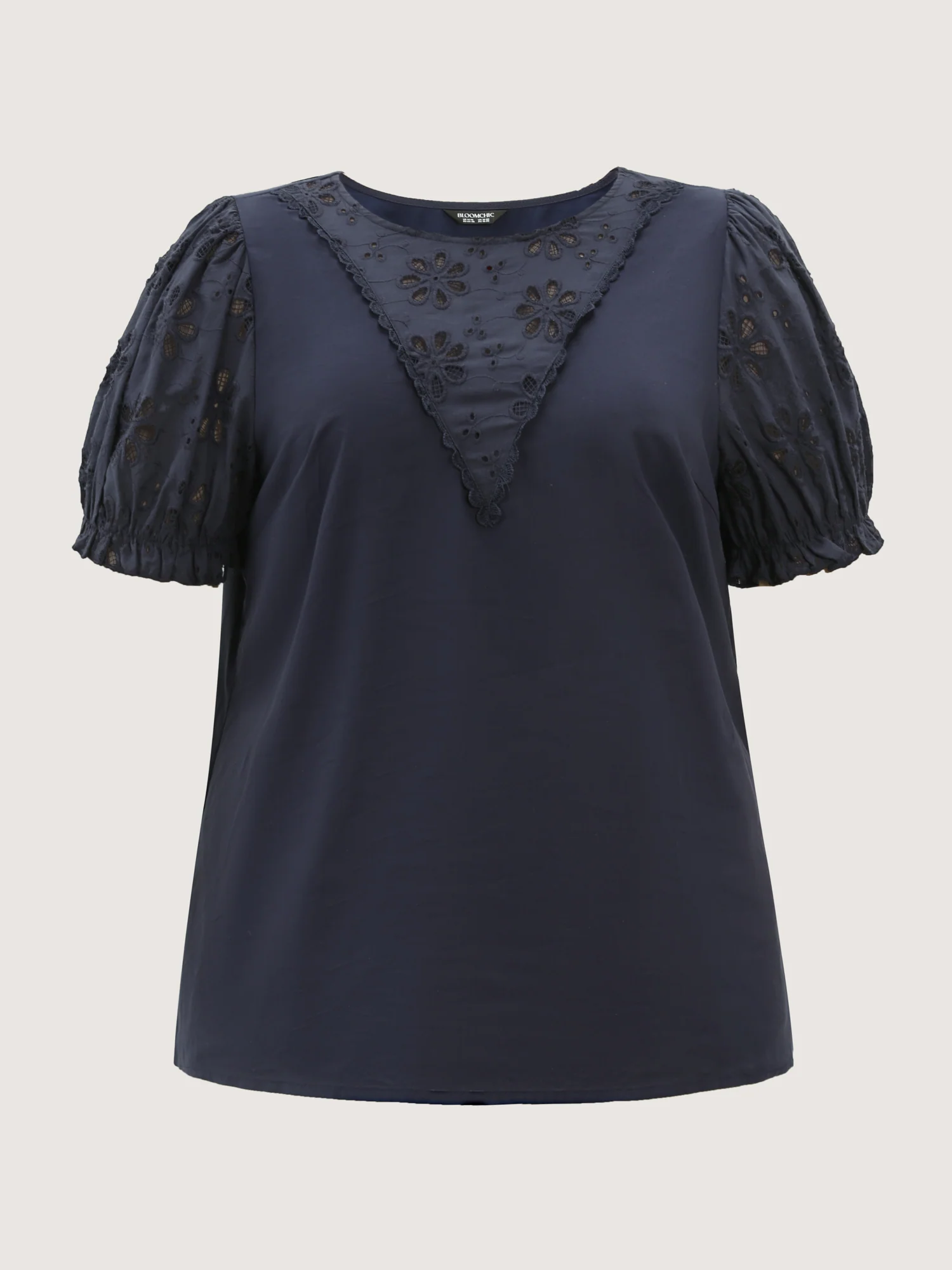 Cotton Sheer Floral Cut-Out Embroidered Blouse - Image 7