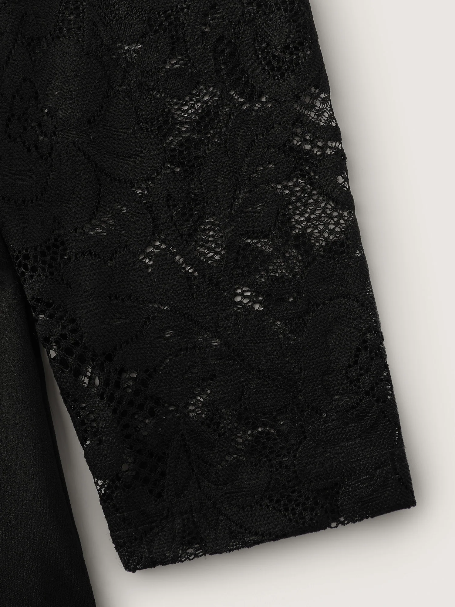 Sheer Floral Lace Fitted Midi Dress - Image 6