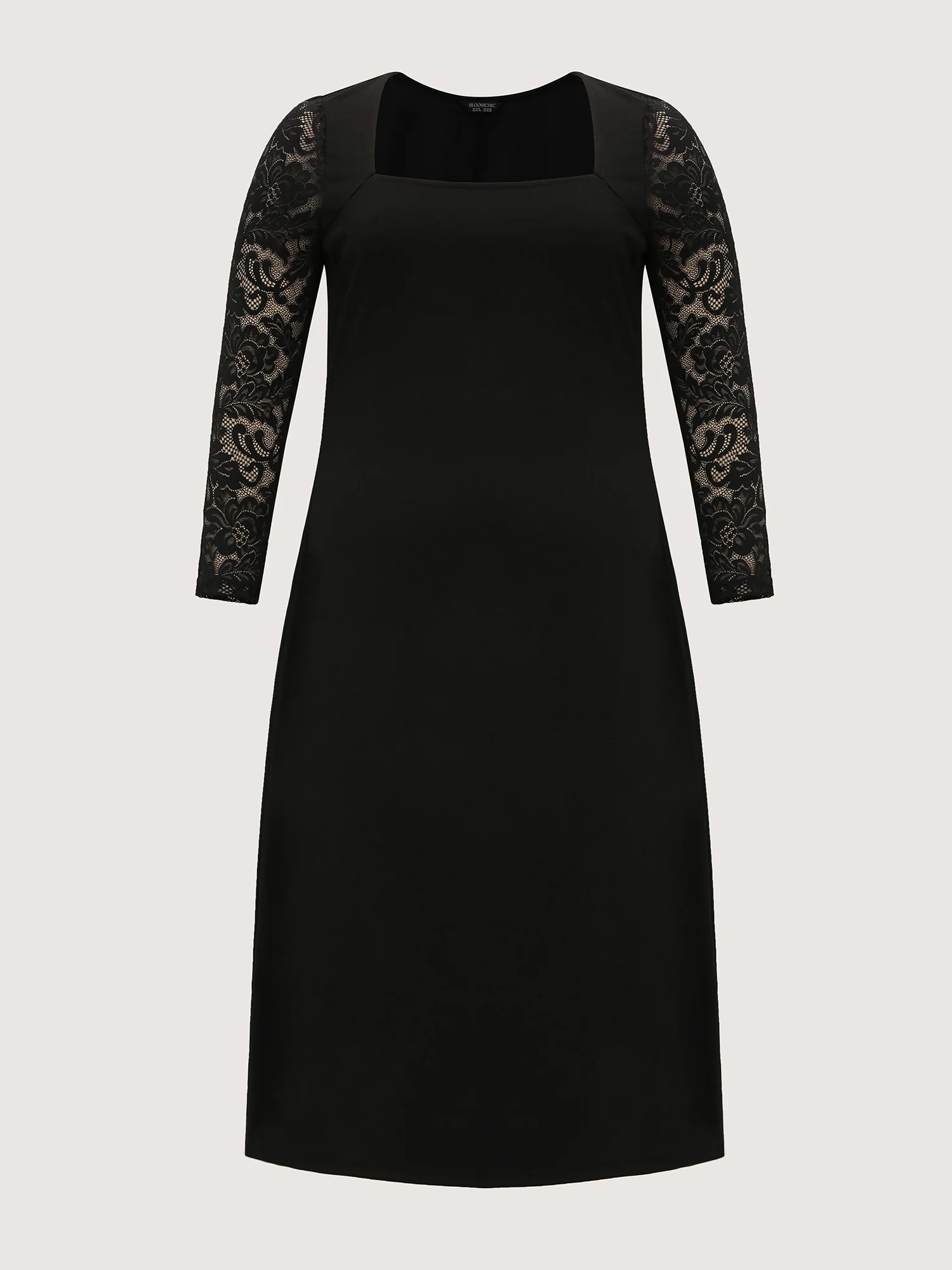 Sheer Floral Lace Fitted Midi Dress - Image 7