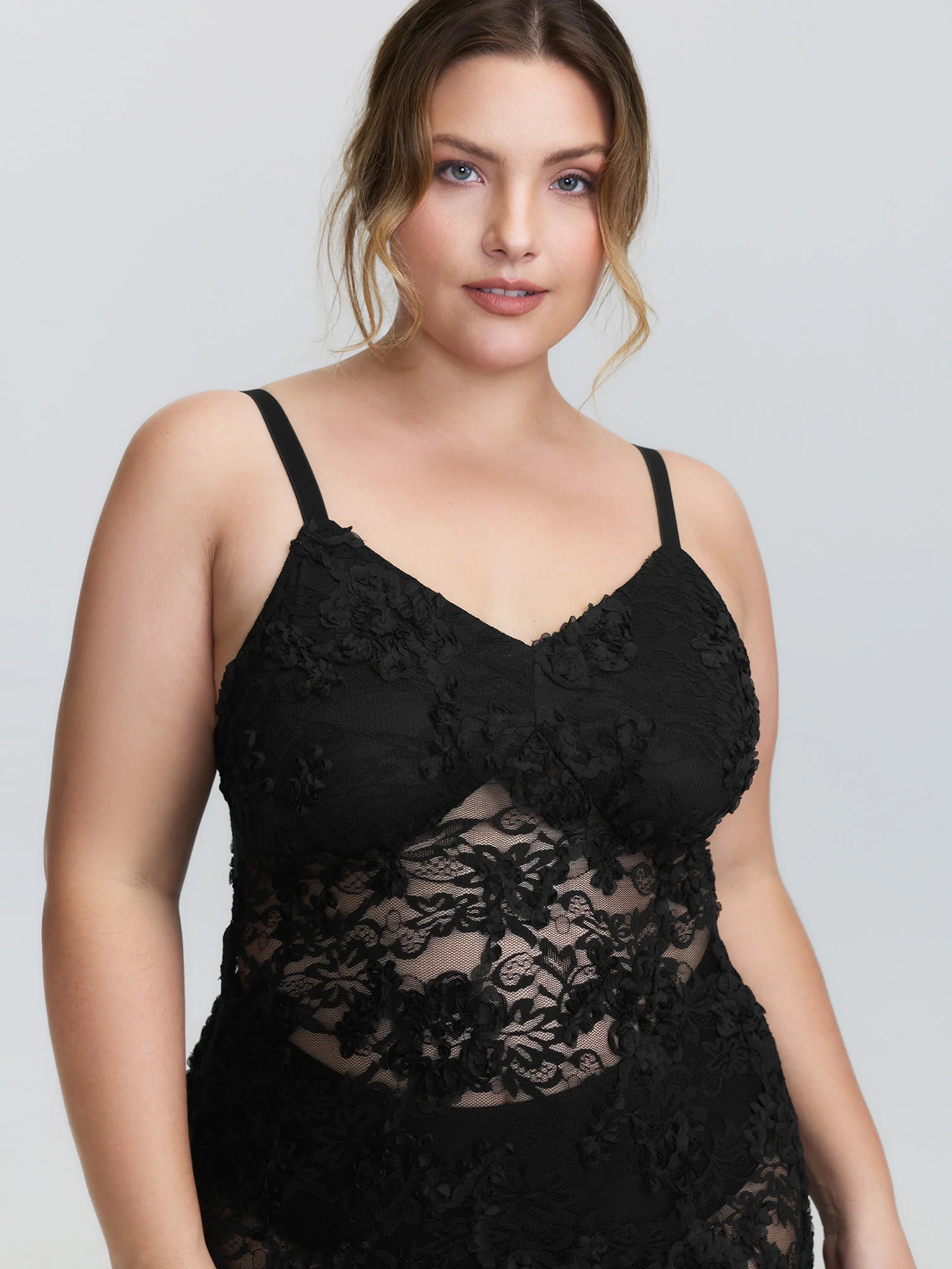 Sheer Floral Lace Cami Nightgown - Image 2