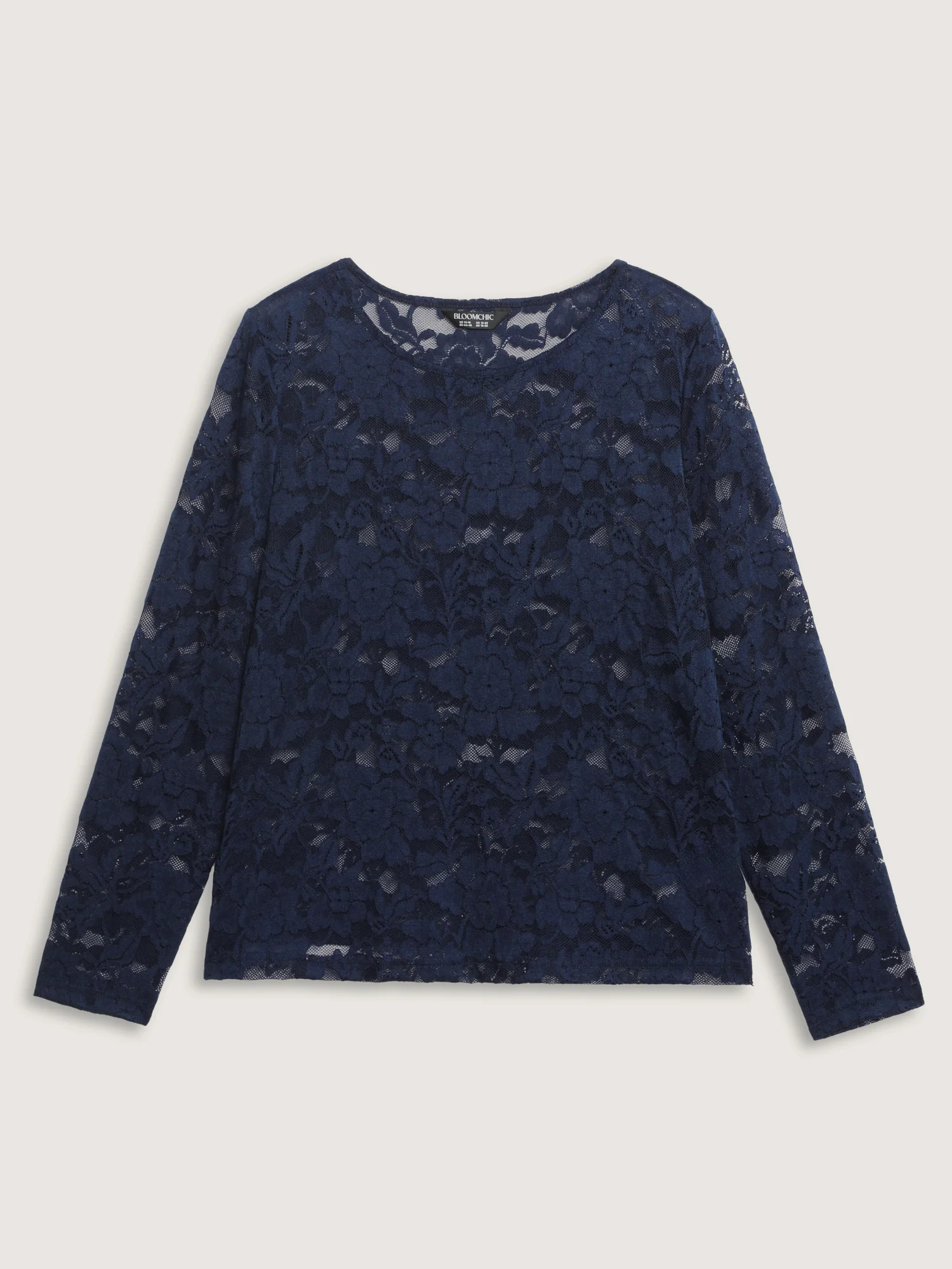 Sheer Floral Round Neck Fitted Knit Top - Image 7