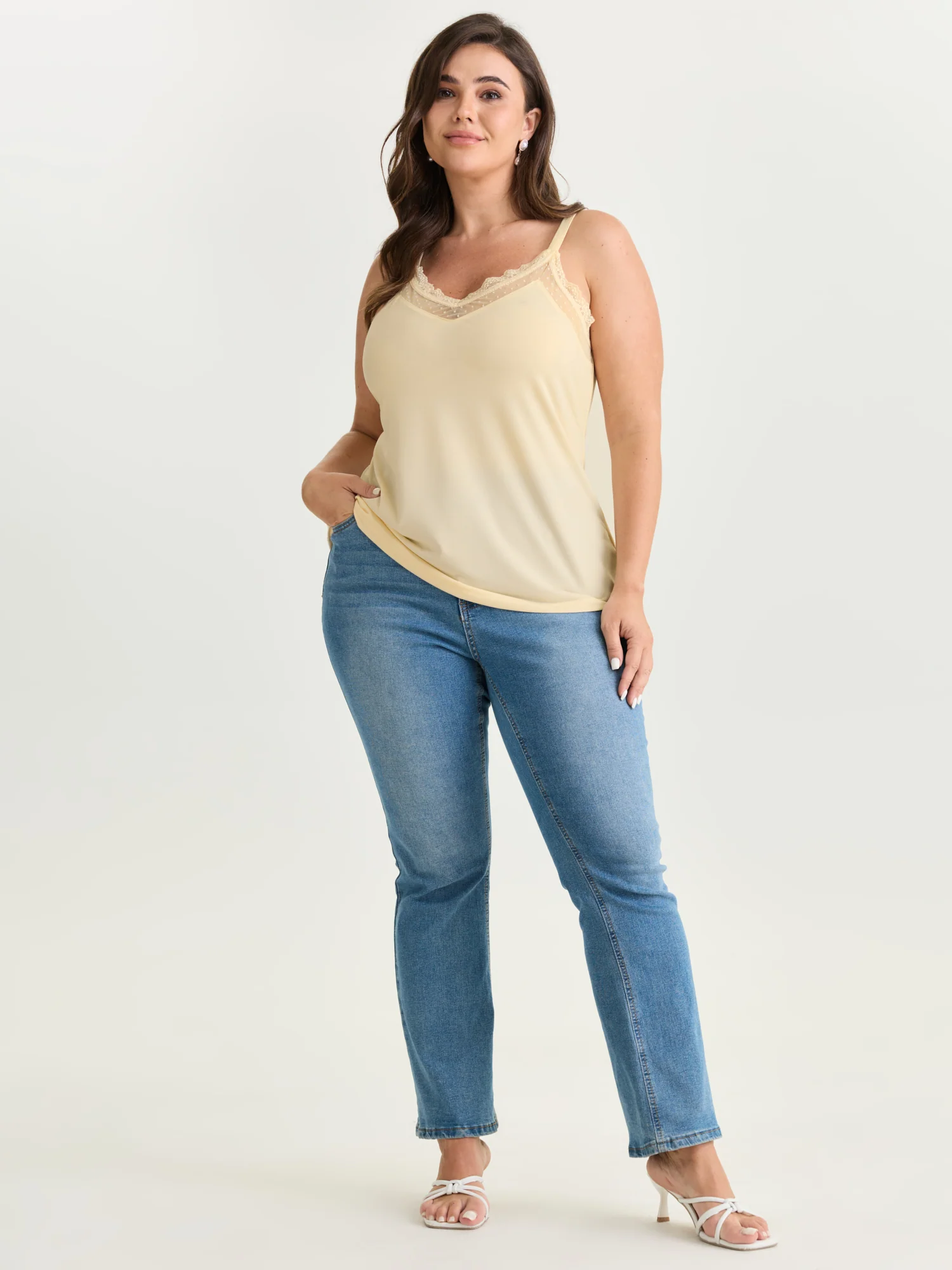 Sheer Lace Cut-Out Tank Top - Image 9