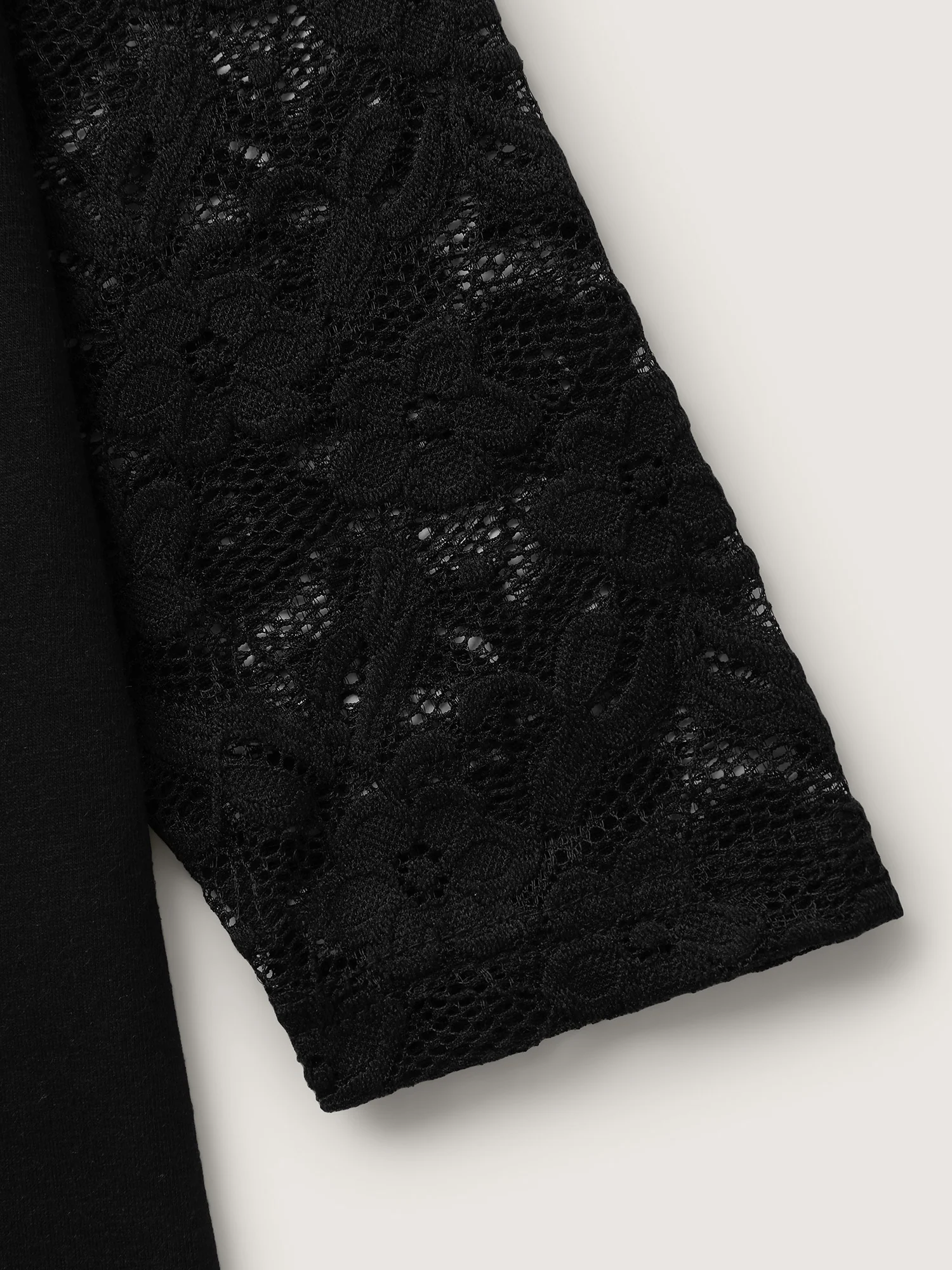 Sheer Lace Fitted Solid T-Shirt - Image 6