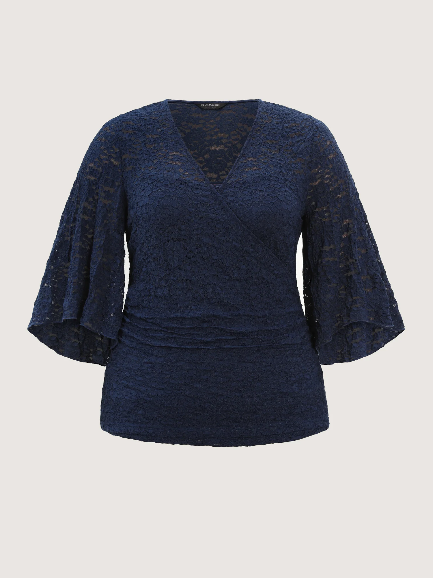 Sheer Lace Flared Sleeve Blouse - Image 9