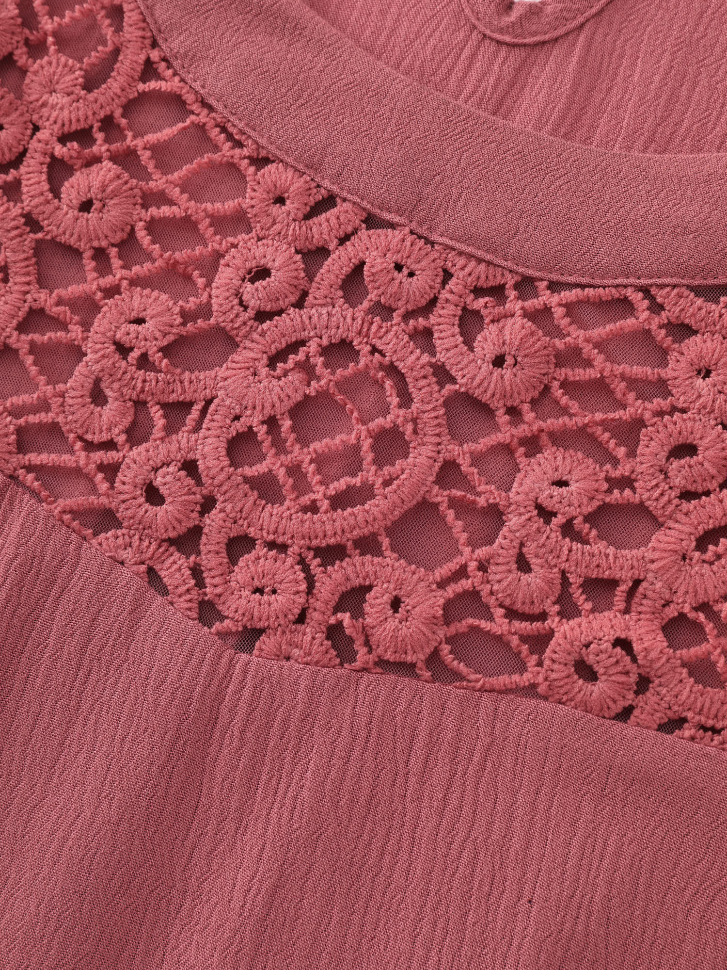 Sheer Lace Halter Neckline Flowy Midi Dress - Image 5