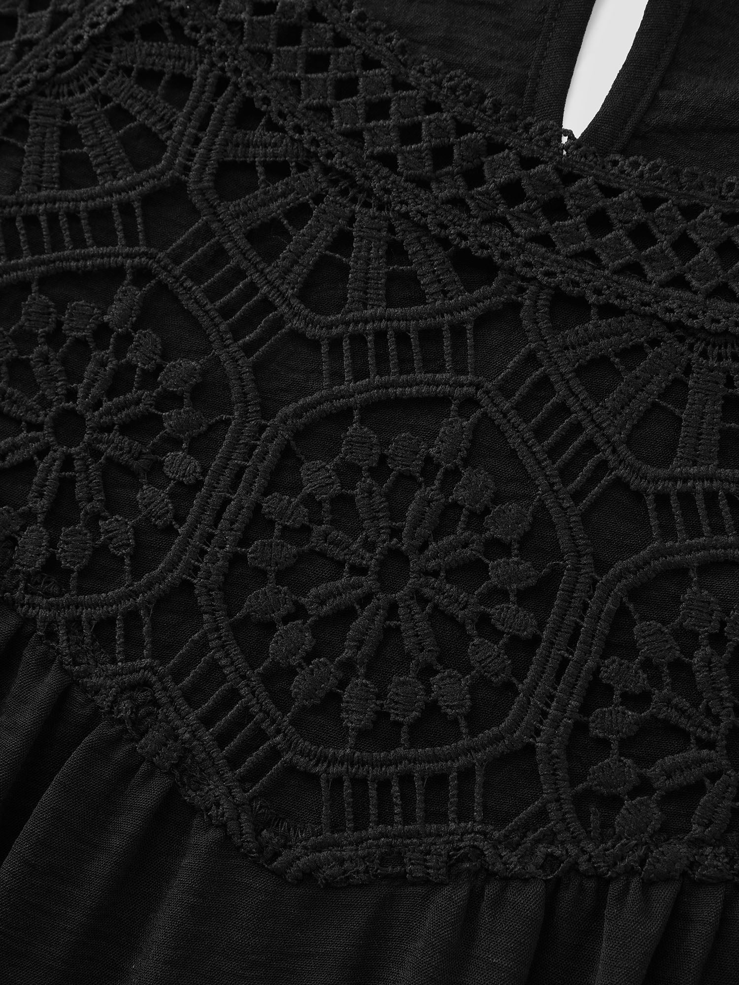 Sheer Lace Halter Neckline Tiered Mini Dress - Image 6