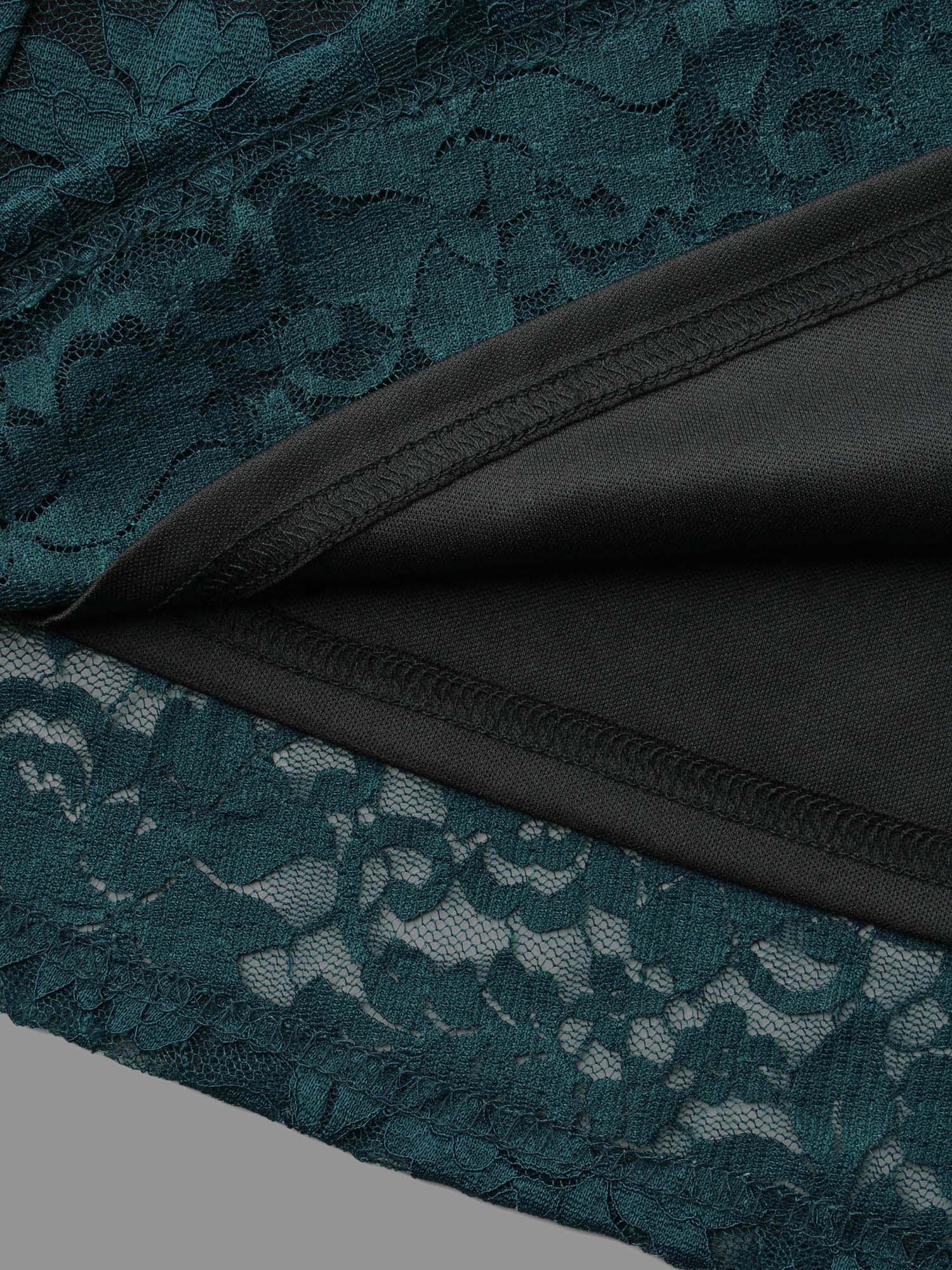 Sheer Lace Irregular Sleeve Lined Shirt - Image 6