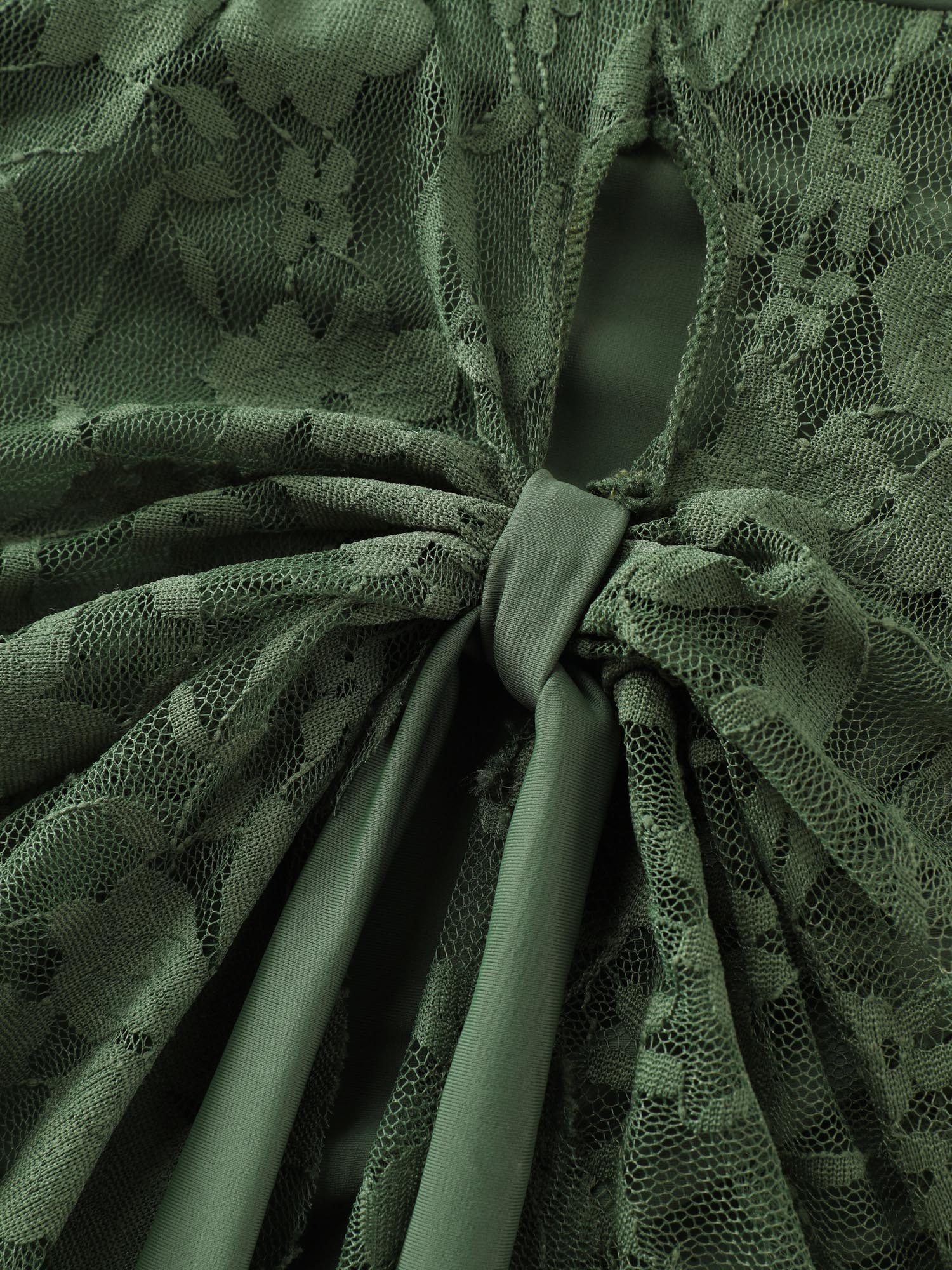 Sheer Lace Knotted Asymmetrical Hem Swim Dress - Image 6