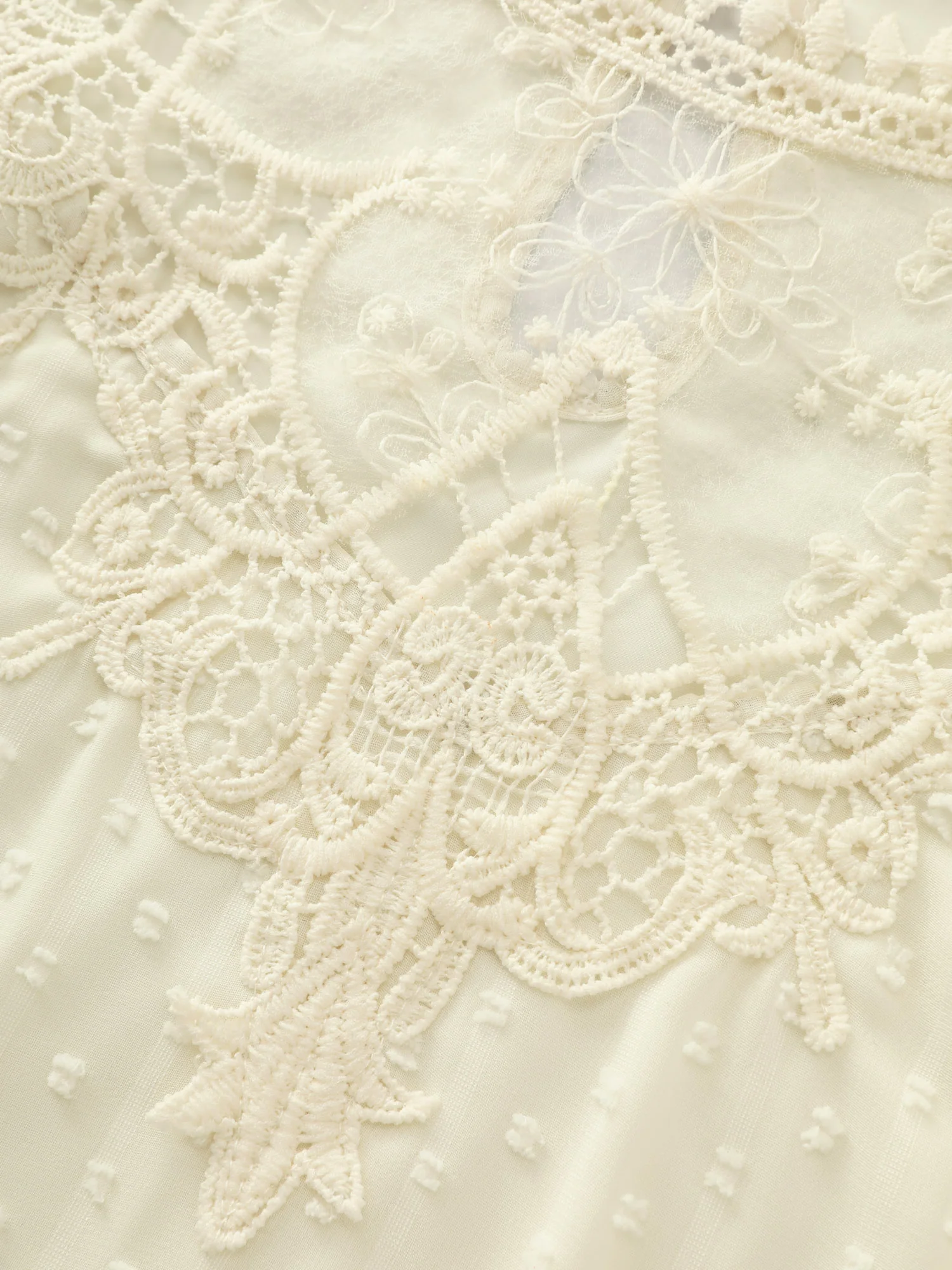 Sheer Lace Neckline Layered Sleeve Blouse - Image 5