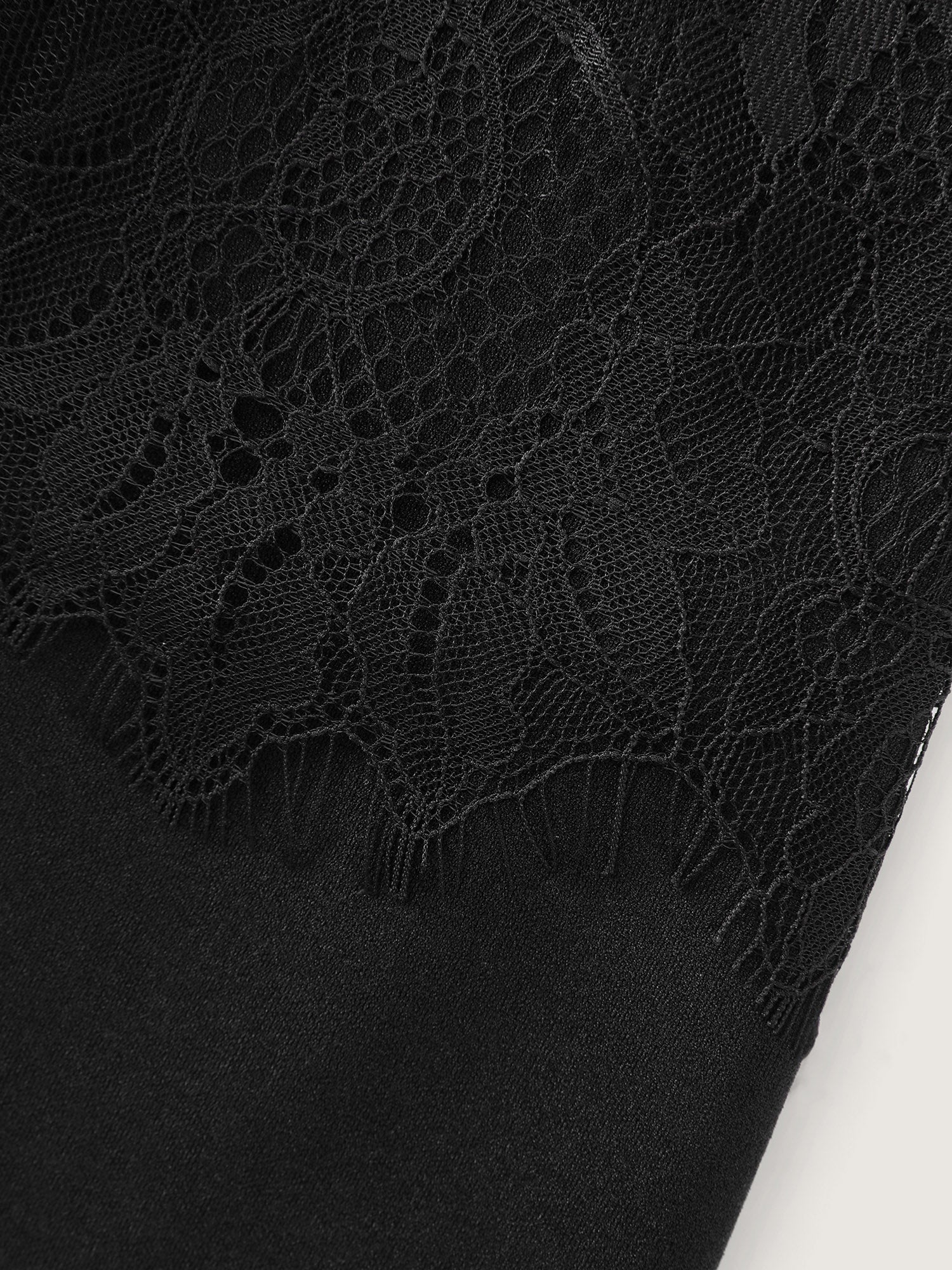 Sheer Lace Neckline Ruffled Waist Jumpsuit - Image 5