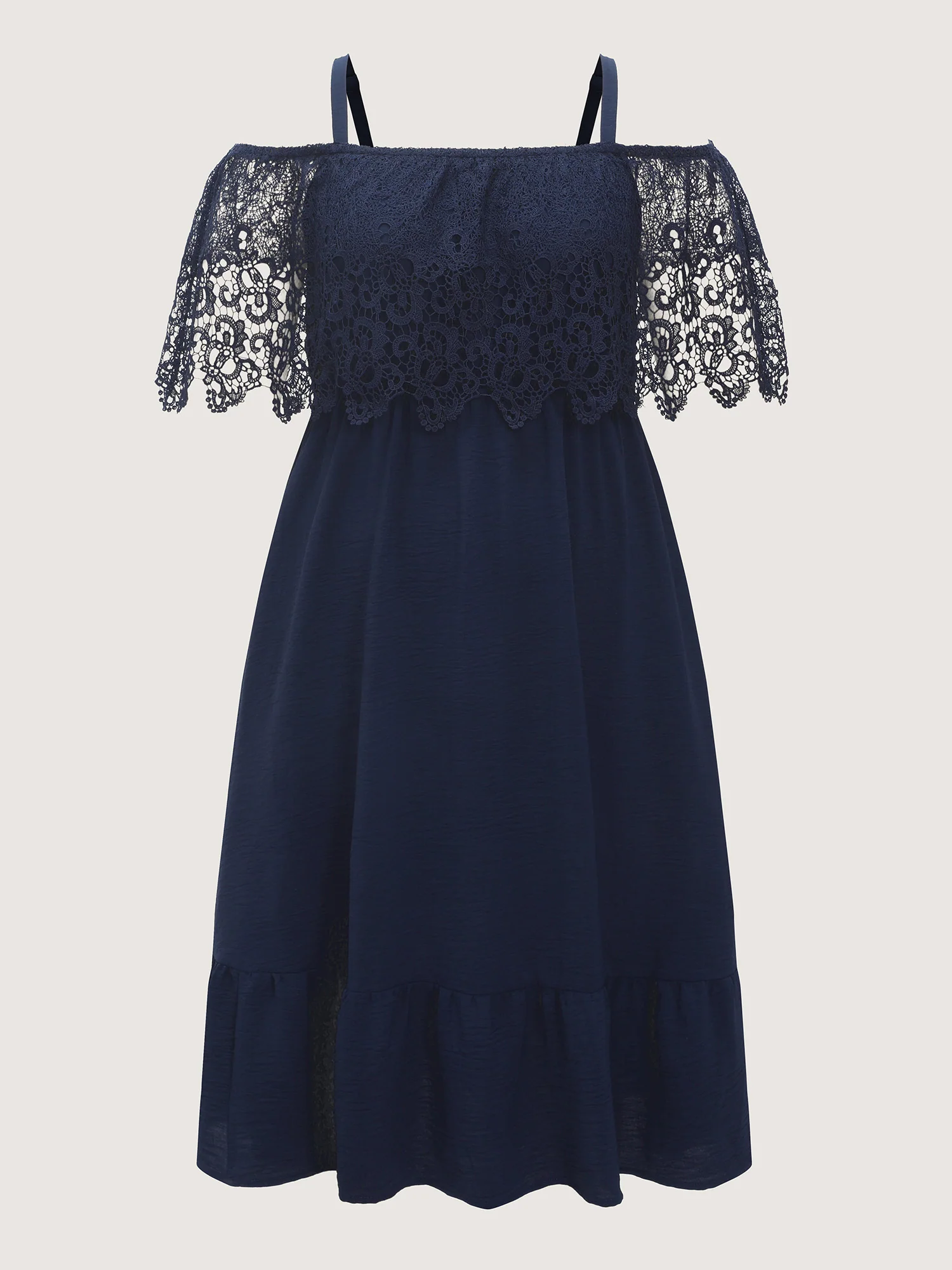 Sheer Lace Off-Shoulder Midi Dress - Image 7
