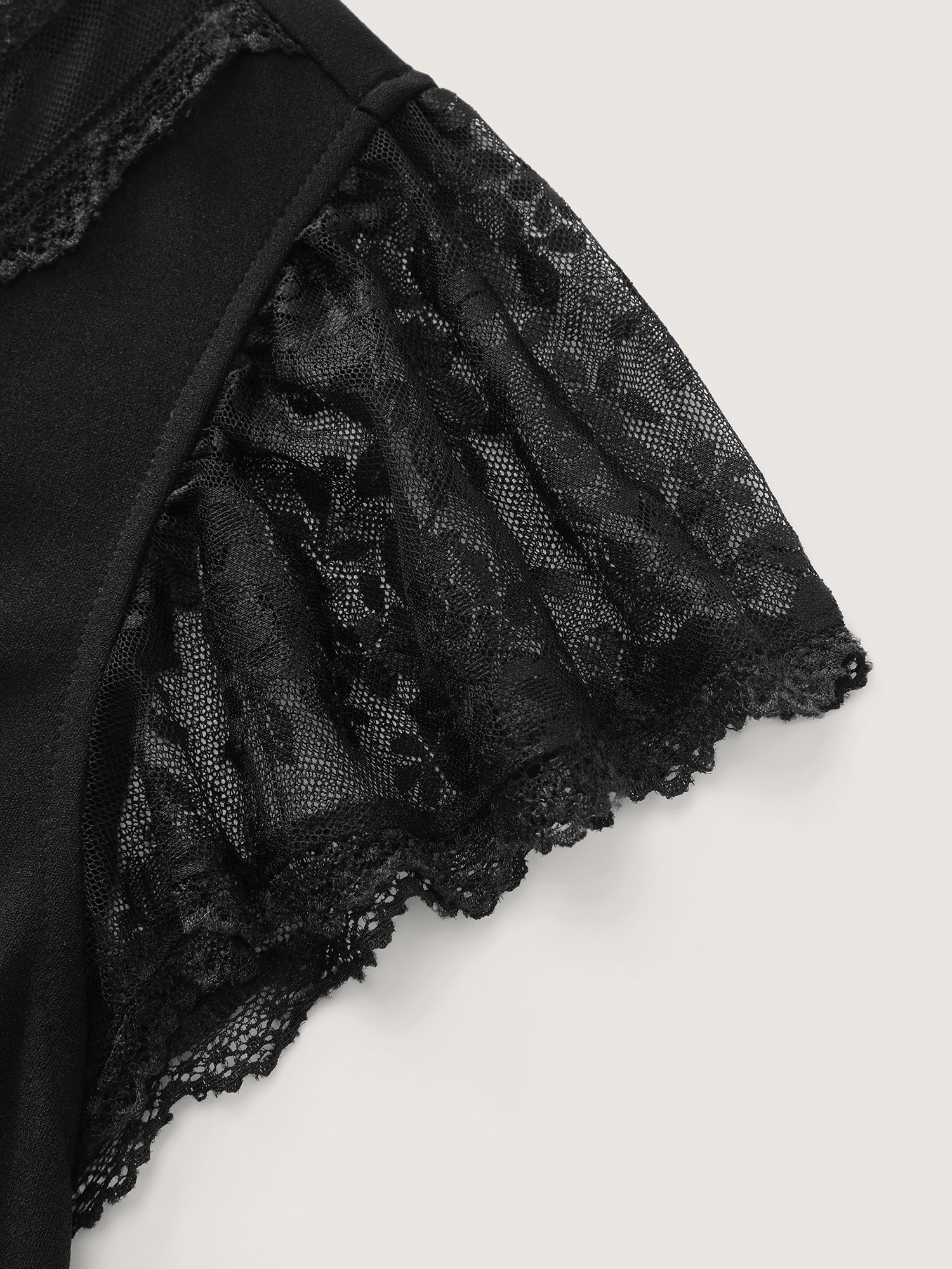 Sheer Lace Plain Knit Top - Image 6