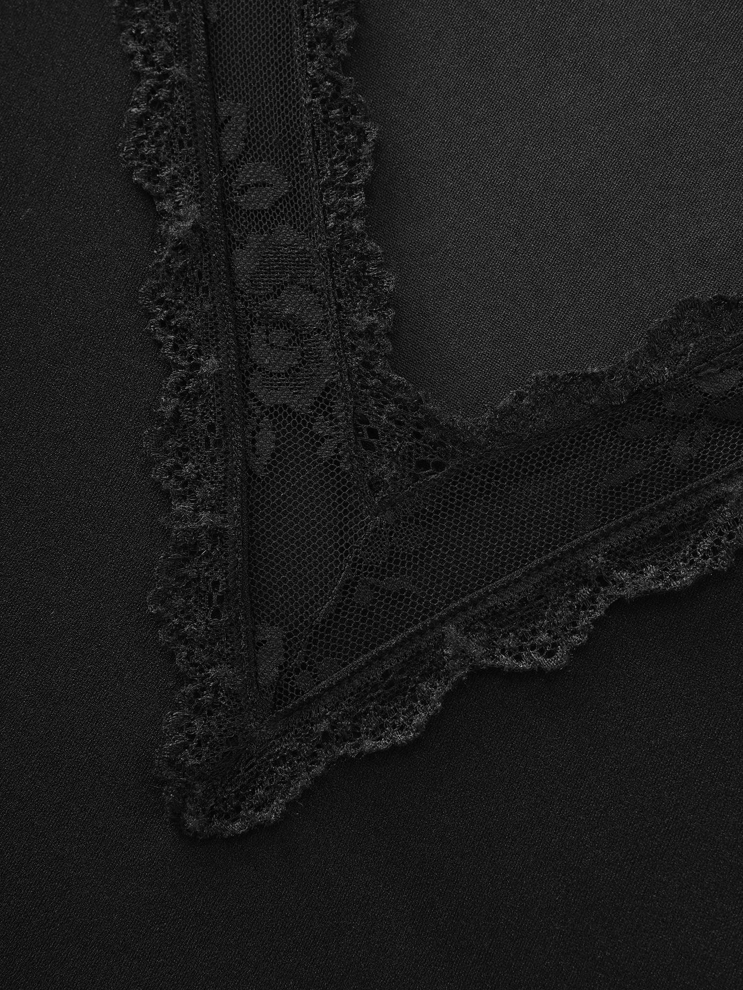 Sheer Lace Plain Knit Top - Image 7