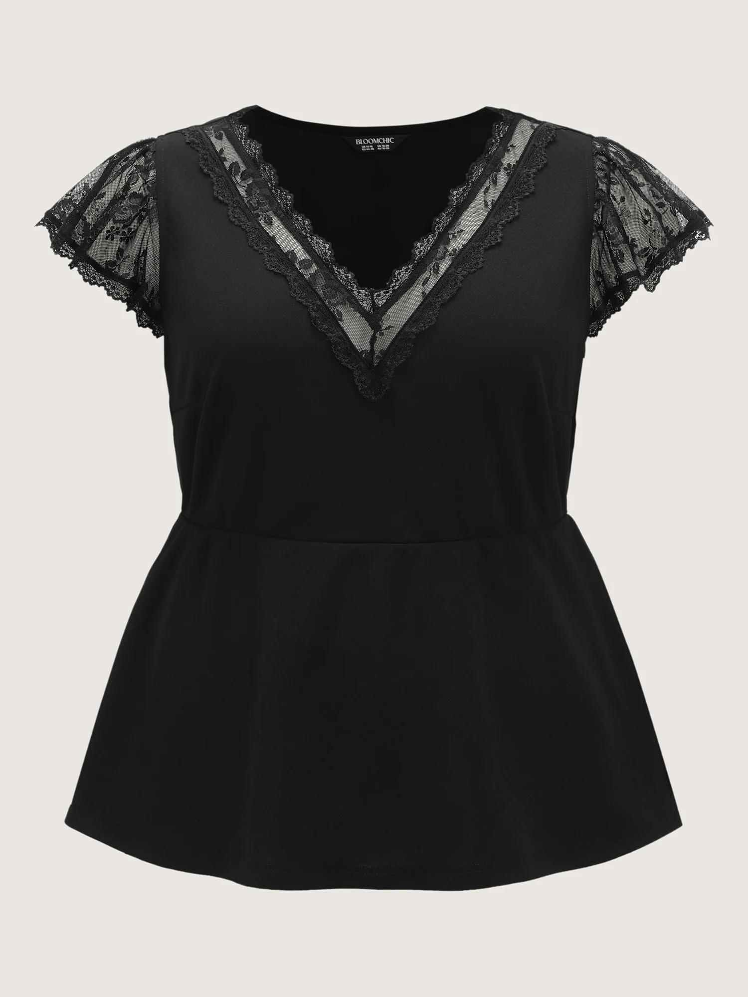 Sheer Lace Plain Knit Top - Image 8