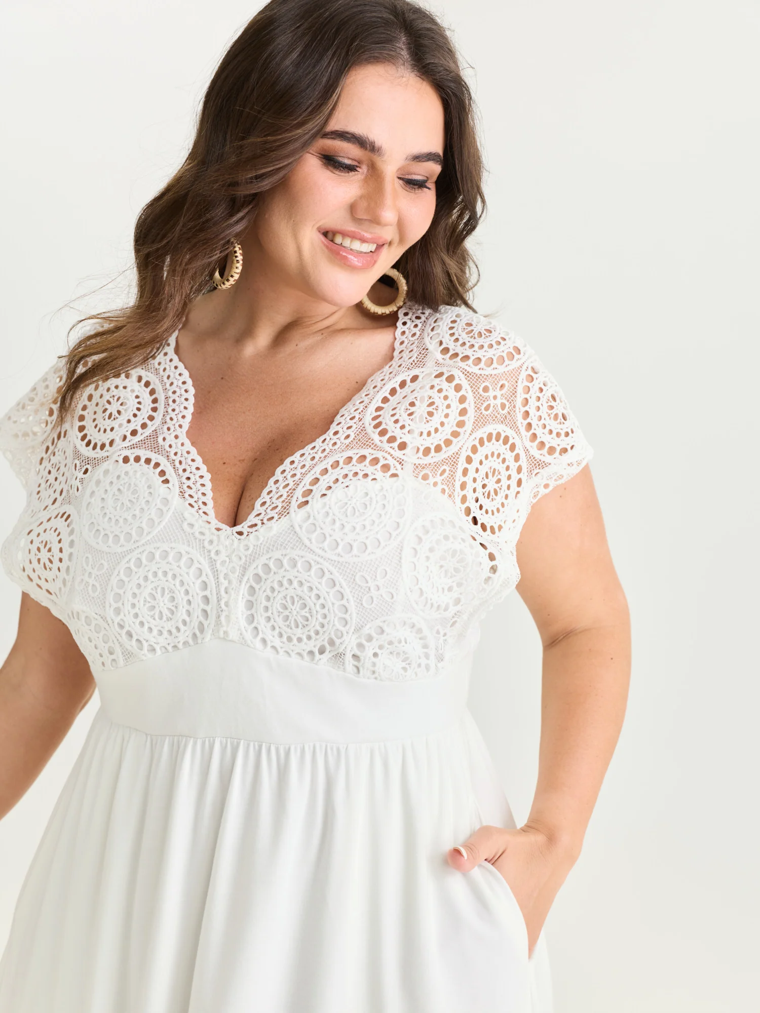 Sheer Lace Sleeve Flowy Mini Dress - Image 13