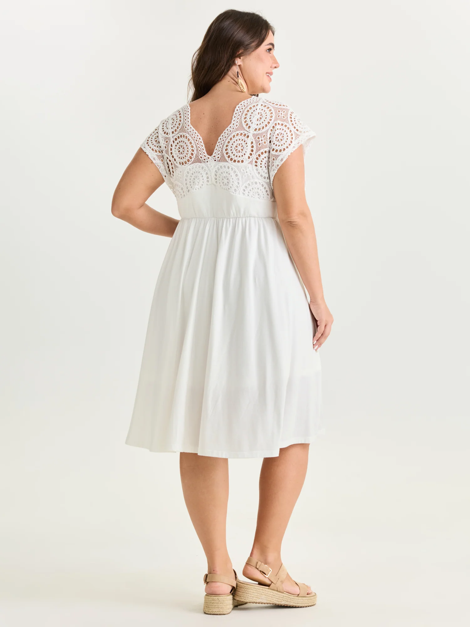 Sheer Lace Sleeve Flowy Mini Dress - Image 15