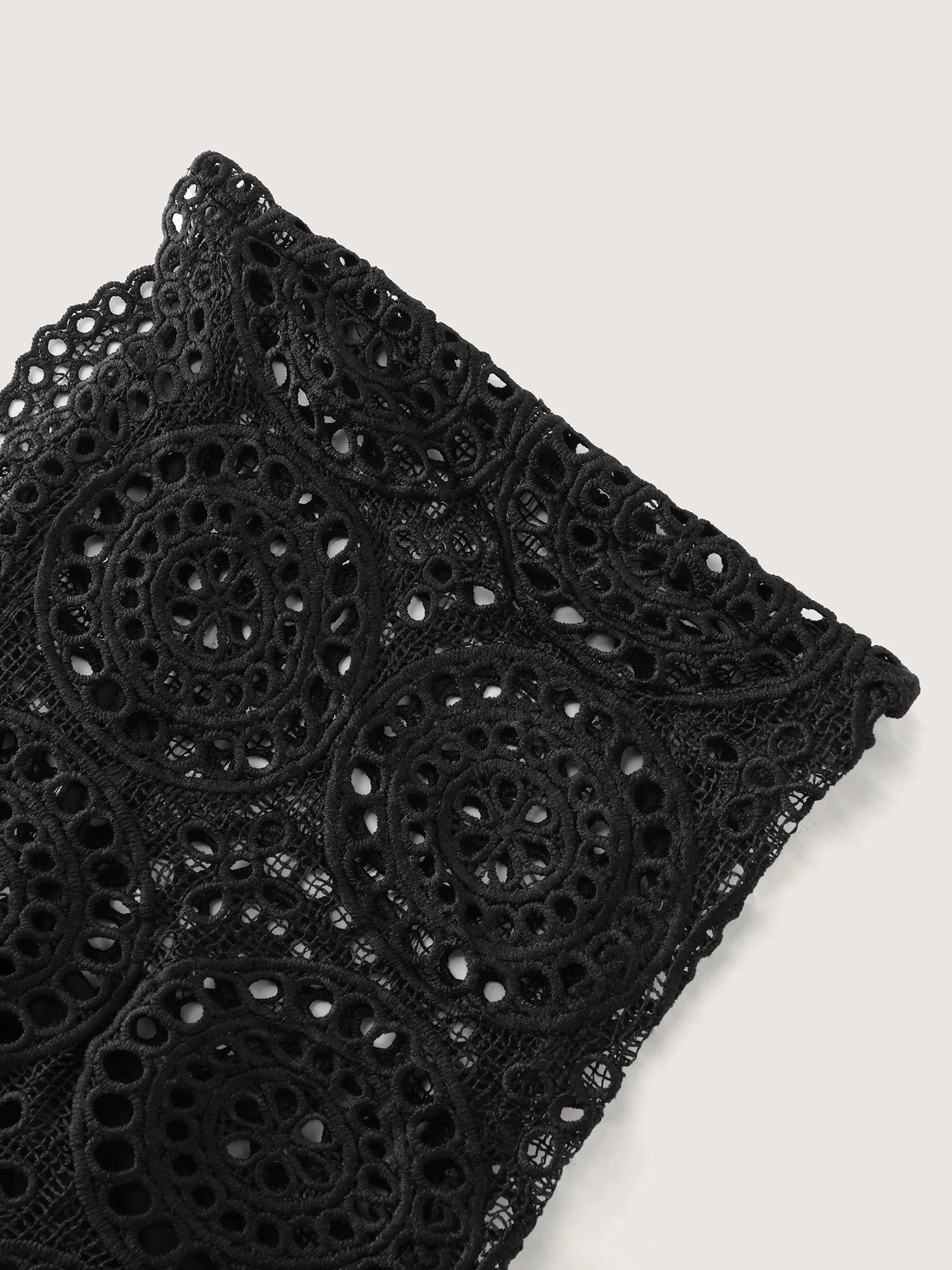 Sheer Lace Sleeve Flowy Mini Dress - Image 6