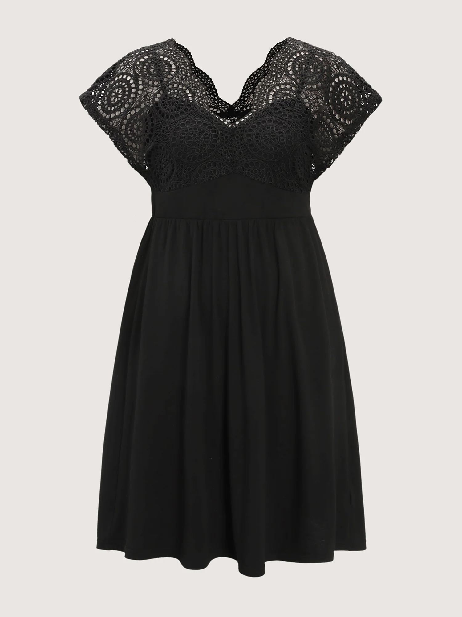 Sheer Lace Sleeve Flowy Mini Dress - Image 7