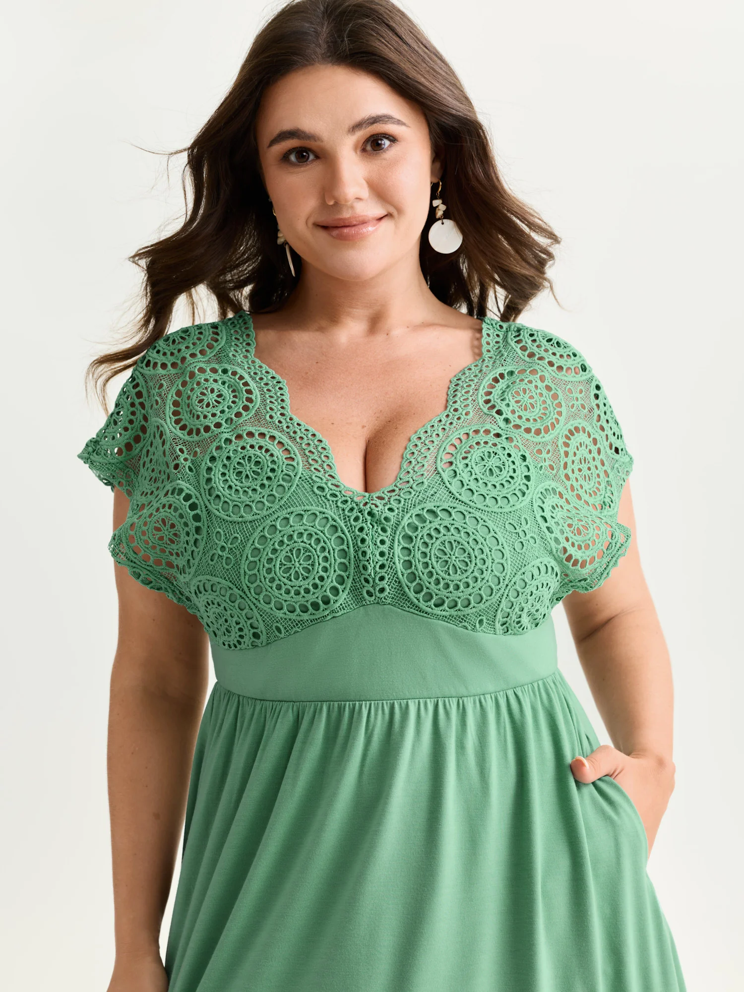 Sheer Lace Sleeve Flowy Mini Dress - Image 9