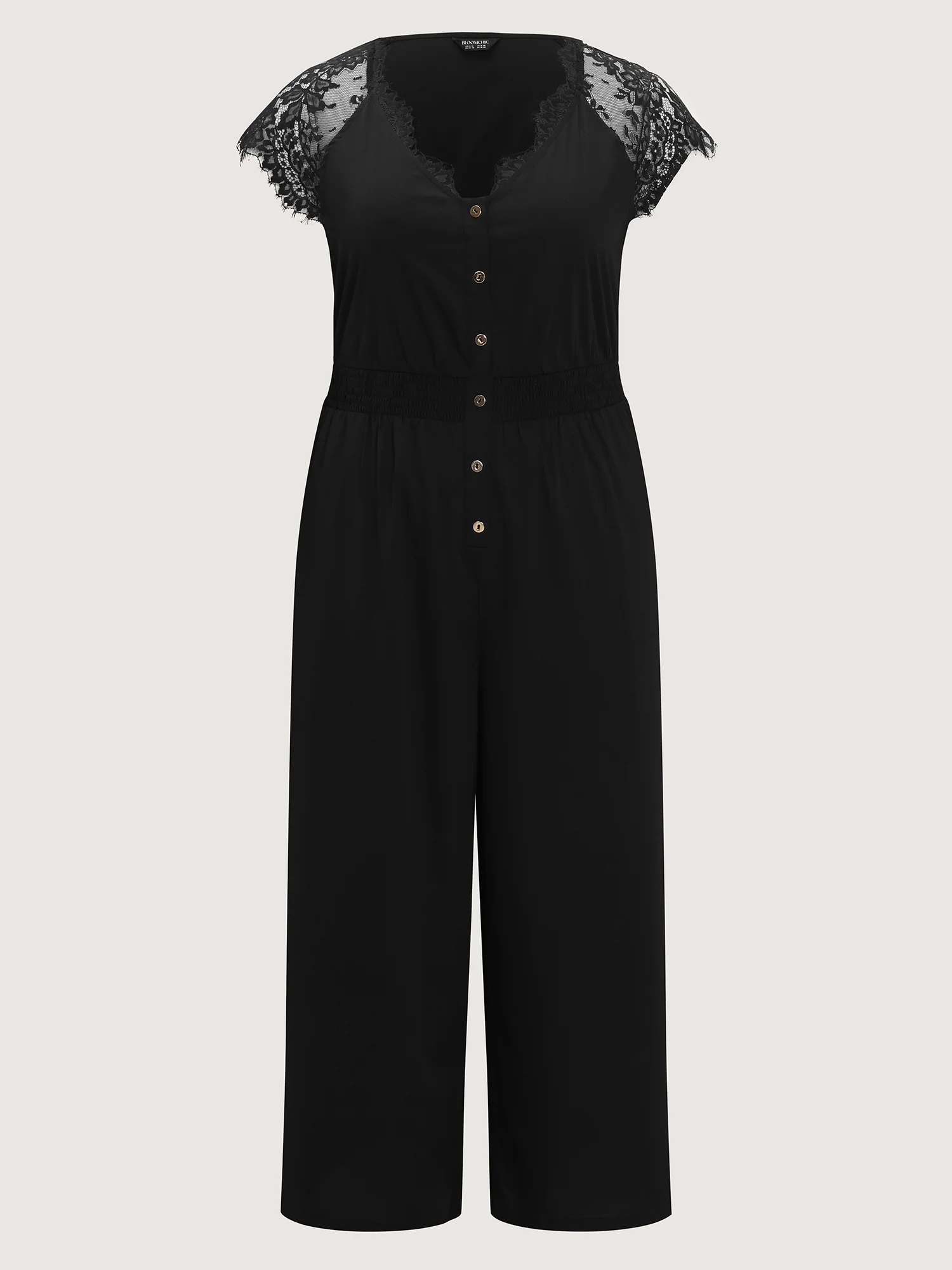 Sheer Lace Sleeve Pockets Jumpsuit - Image 7