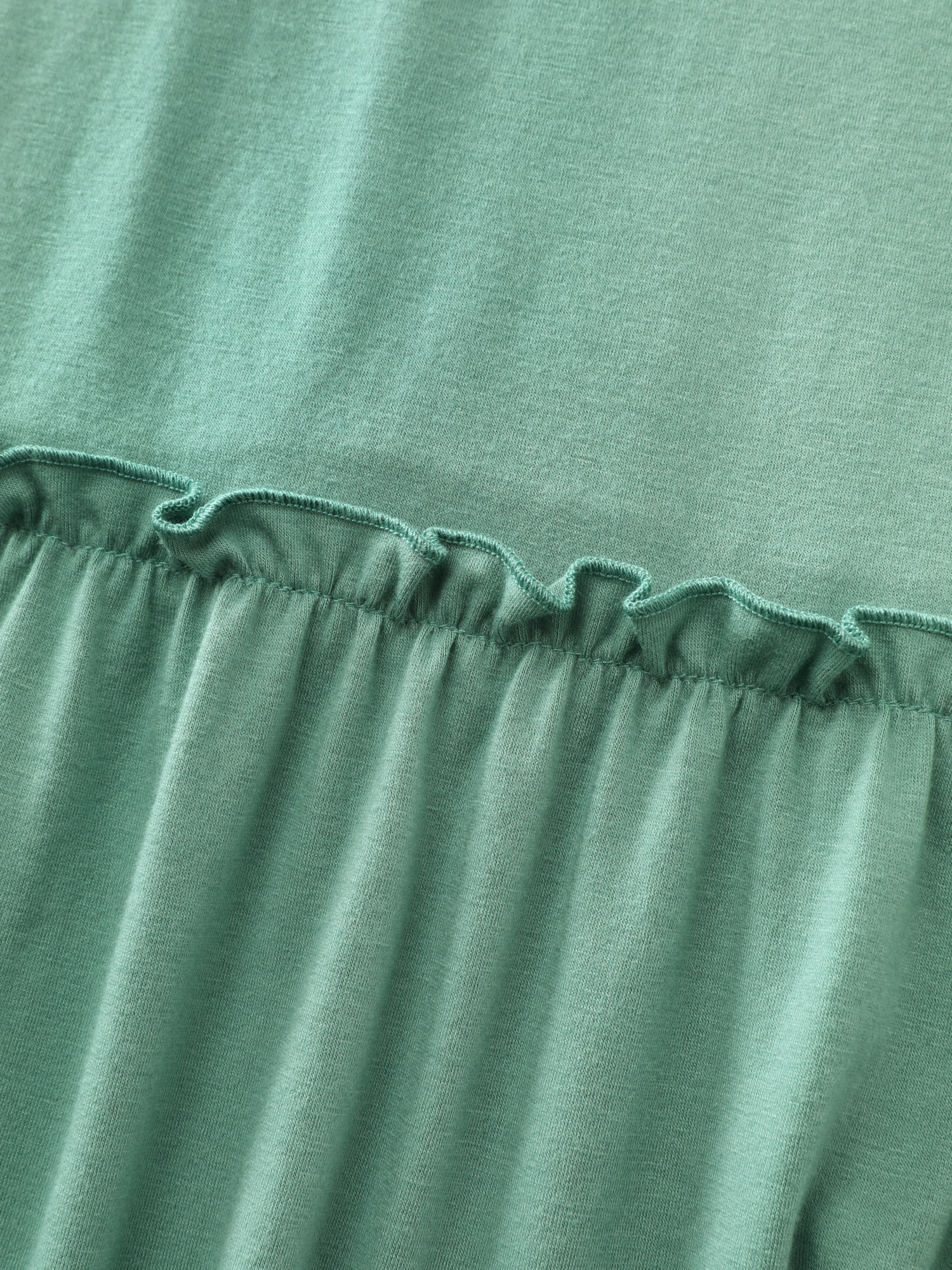 Sheer Lace Sleeve Ruffled Hem T-Shirt - Image 7