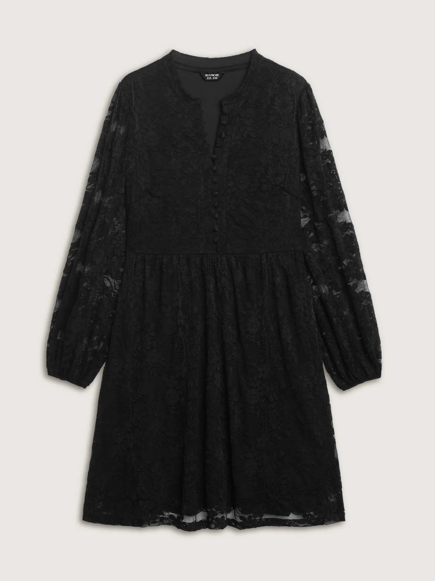Sheer Lace Sleeve Waist-Defining Mini Dress - Image 6