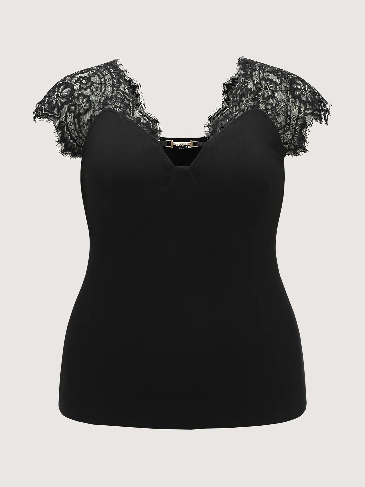 Sheer Lace Straps Knit Top - Image 7
