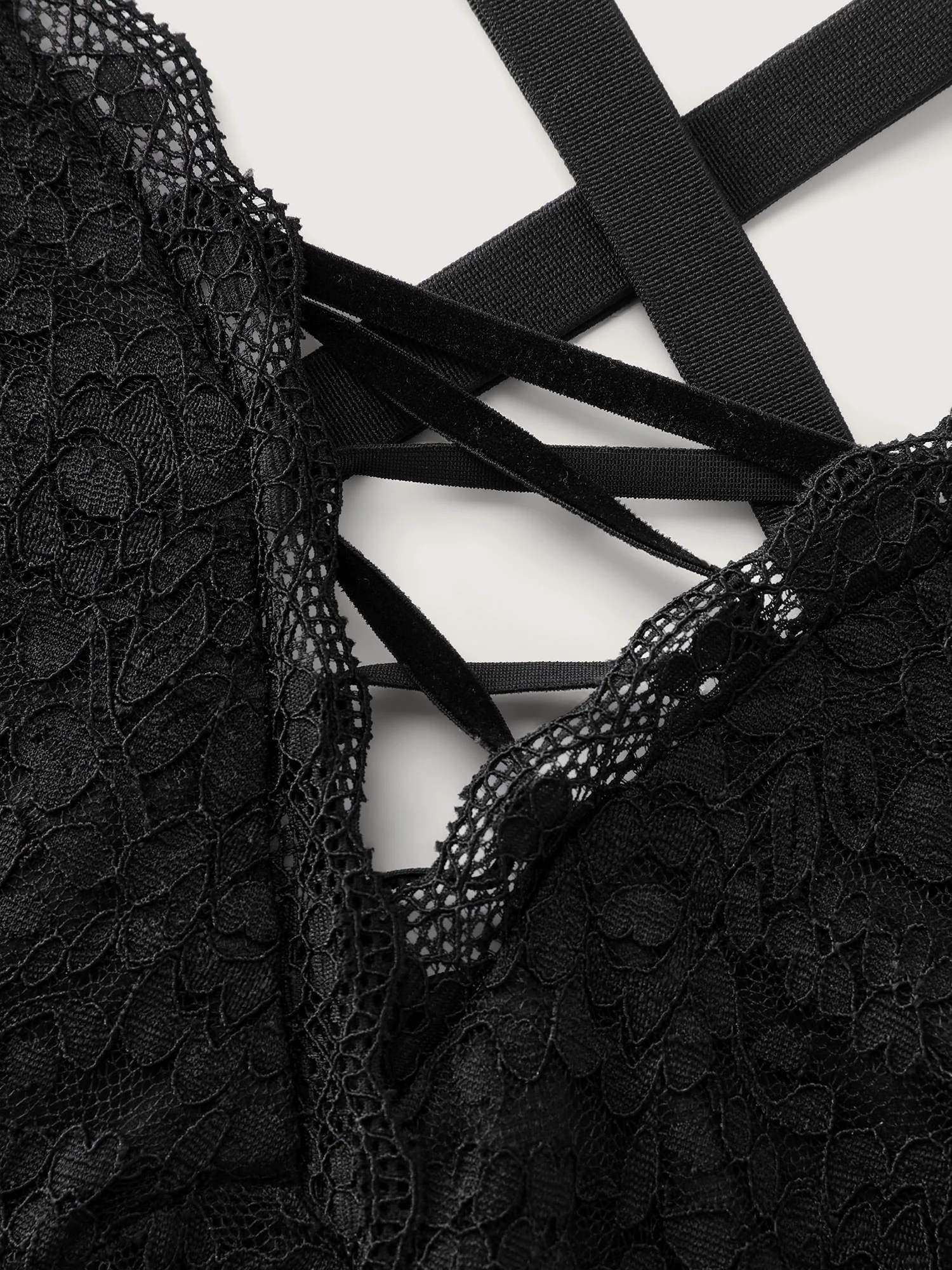 Sheer Lace Textured Crosstie Nightgown - Image 5