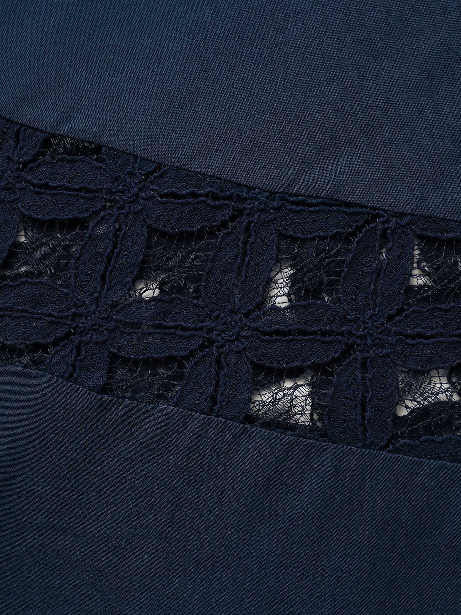 Sheer Lace Trim Flared Drawstring Pants - Image 6