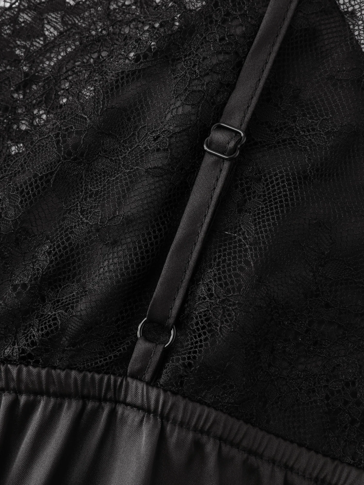 Sheer Lace Sleeve High Slit Nightgown - Image 5