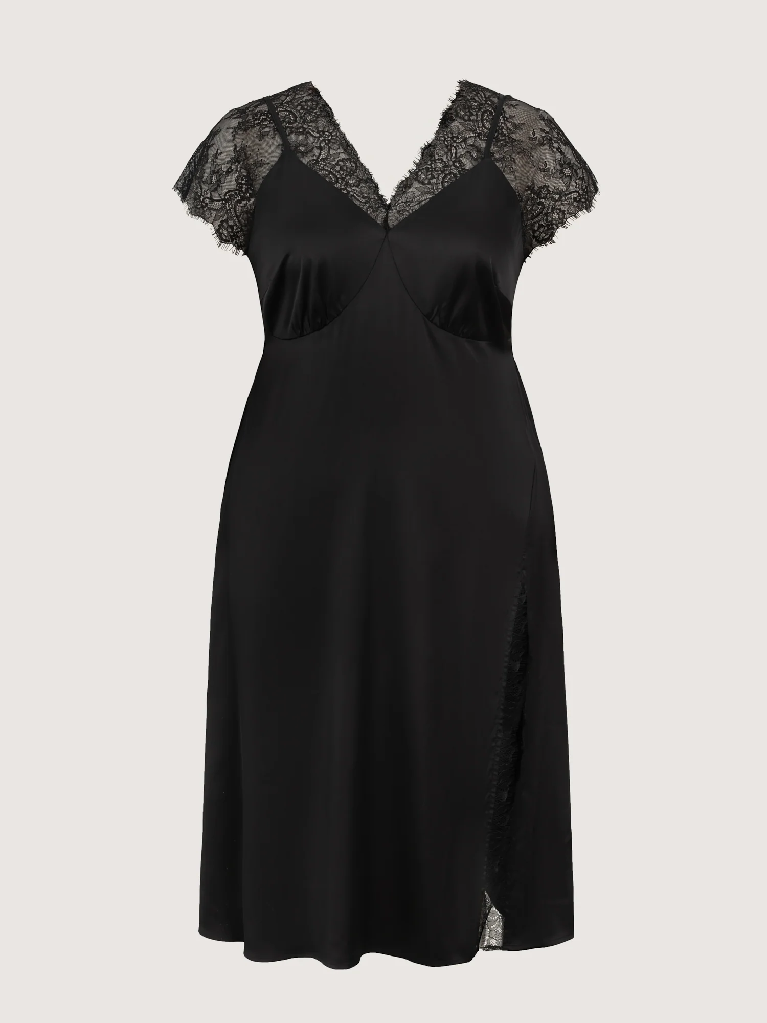 Sheer Lace Sleeve High Slit Nightgown - Image 7