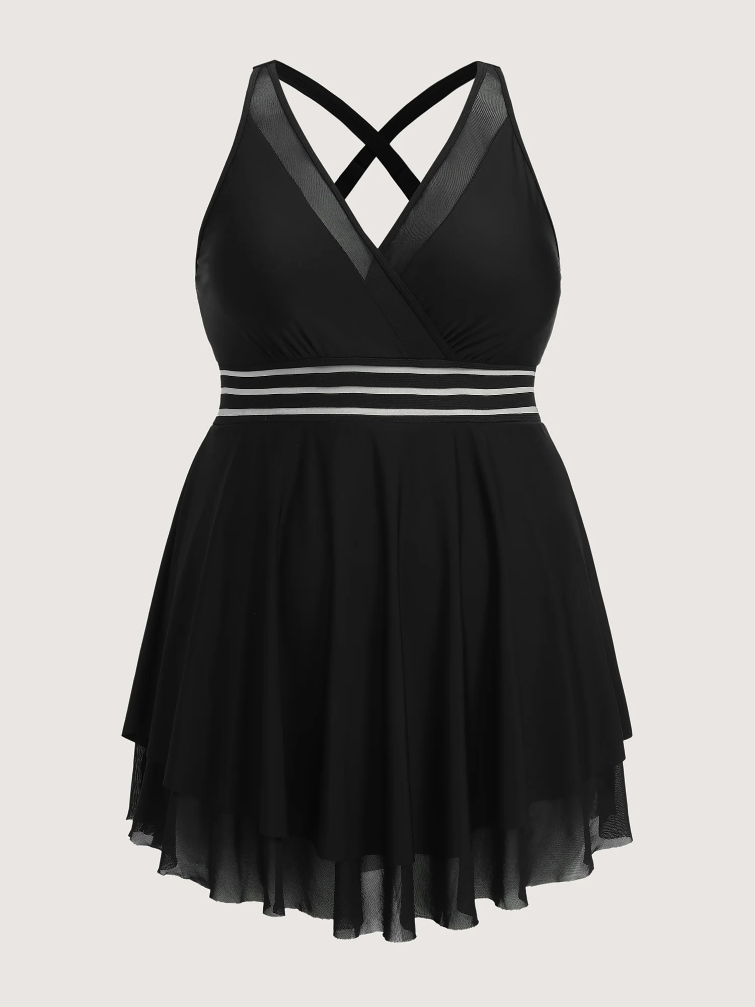 Sheer Layered Hem Flowy Swim Dress - Image 7