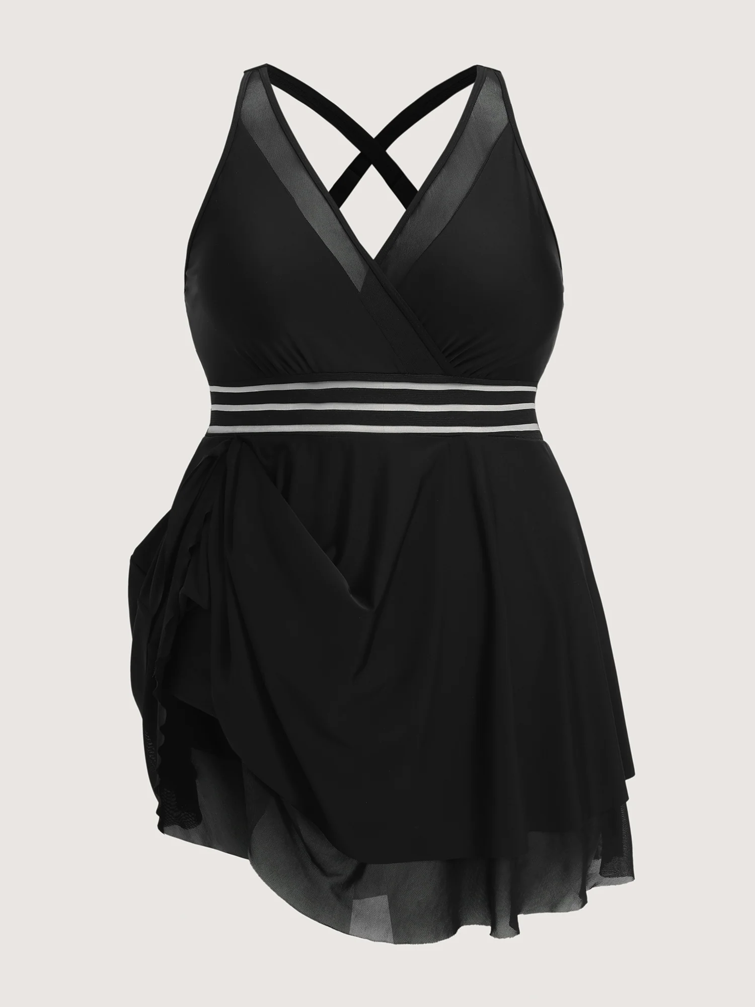 Sheer Layered Hem Flowy Swim Dress - Image 8