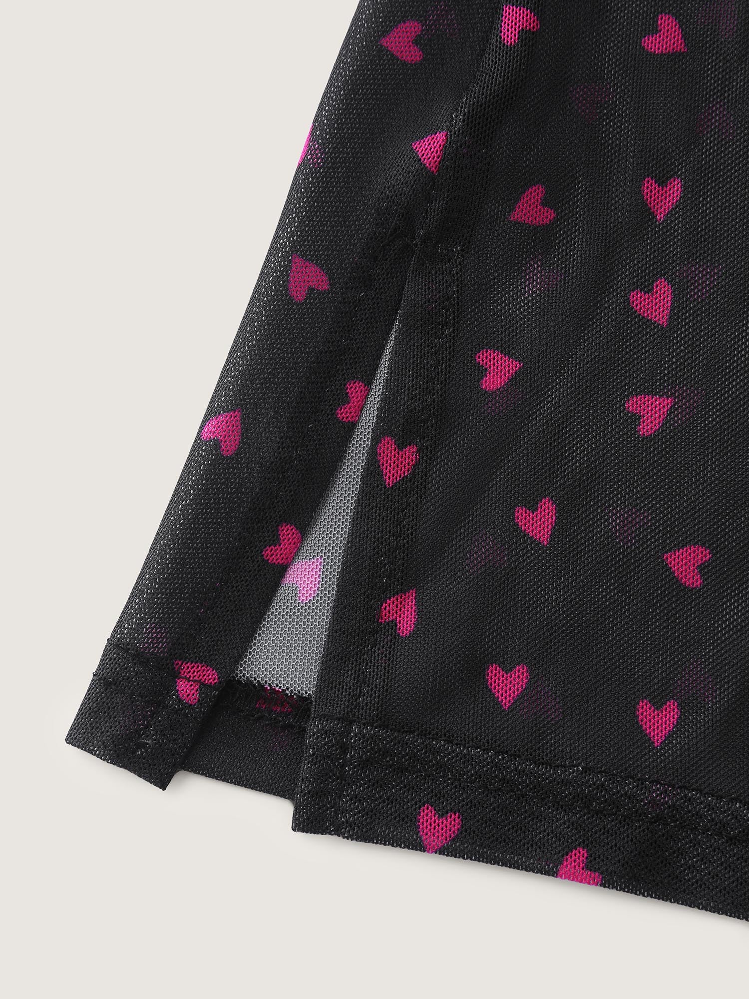 Sweetheart Print Sheer Crisscross Neckline Nightgown - Image 6